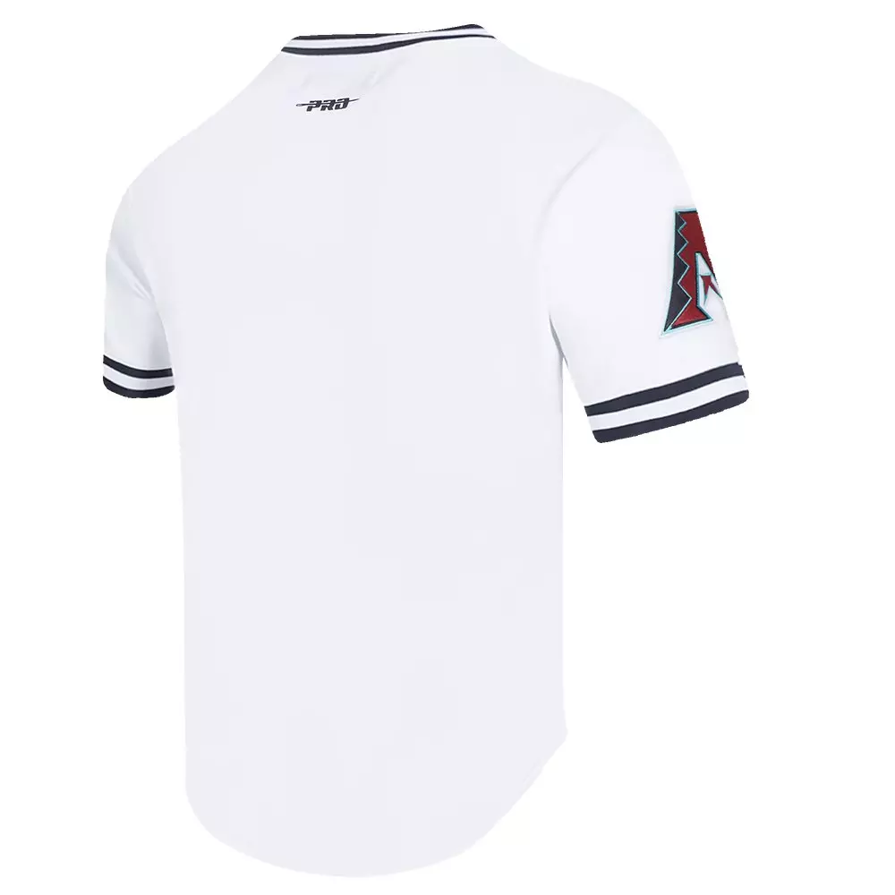 Pro Standard Men's MLB Arizona Diamondbacks Classic Chenille Striped Sleeve Top - WHITE/BLACK