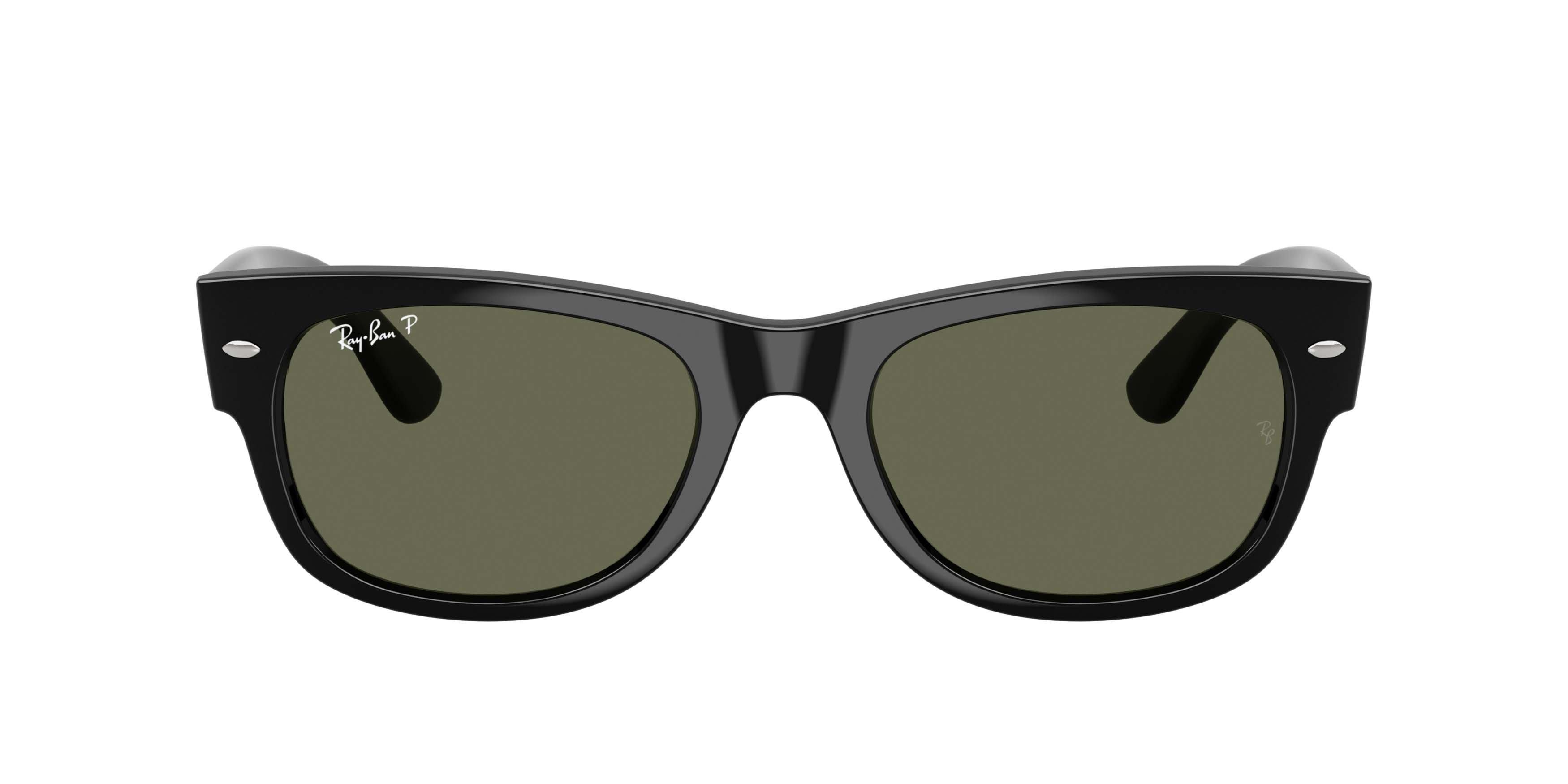 Ray-Ban Mega Wayfarer II Green Polarized Sunglasses &ndash; Polished Black - BLACK/GREEN Thumbnail View 2
