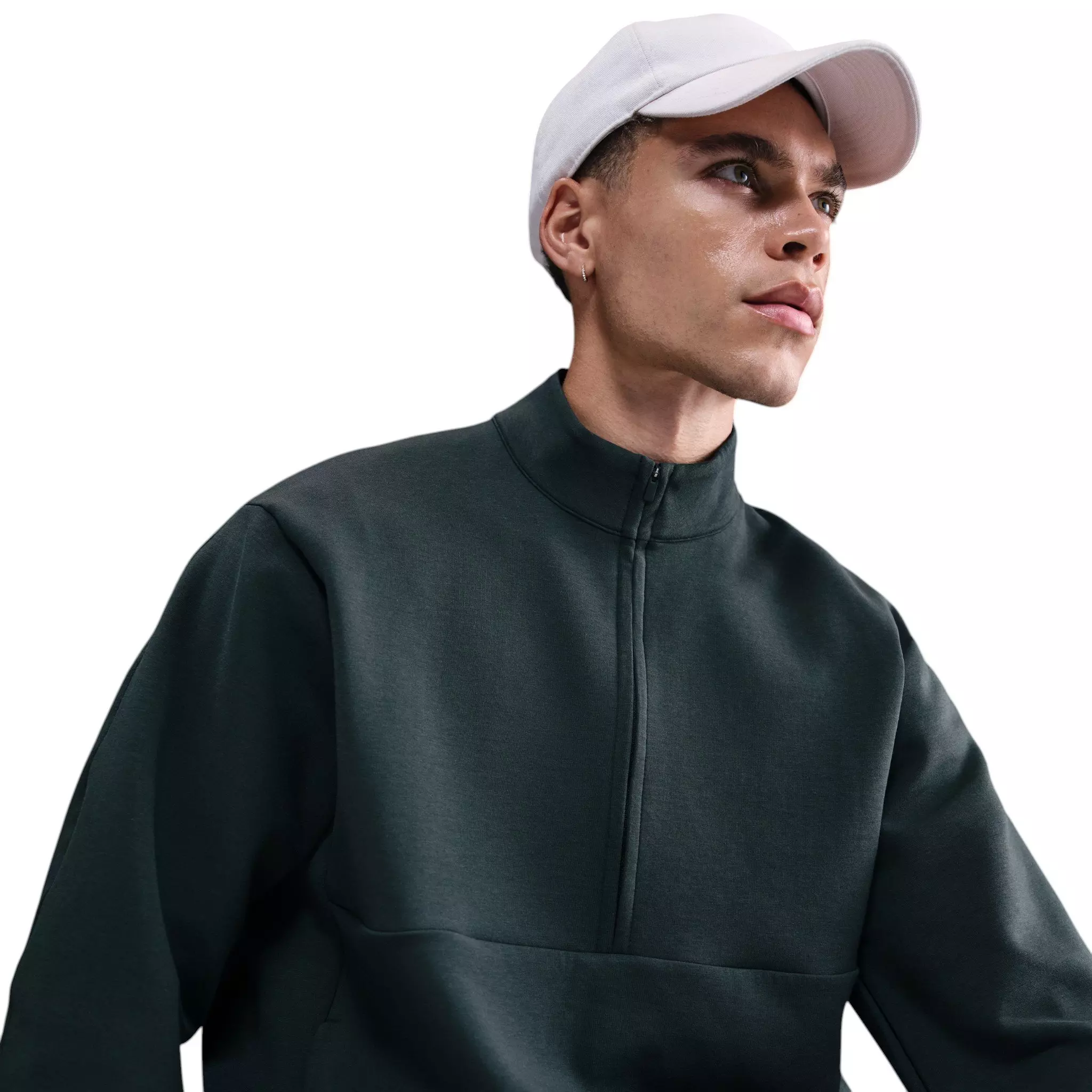 Nike Men's 24.7 ImpossiblySoft Dri-FIT 1/2 Zip Top - Dark Green - DARK GREEN