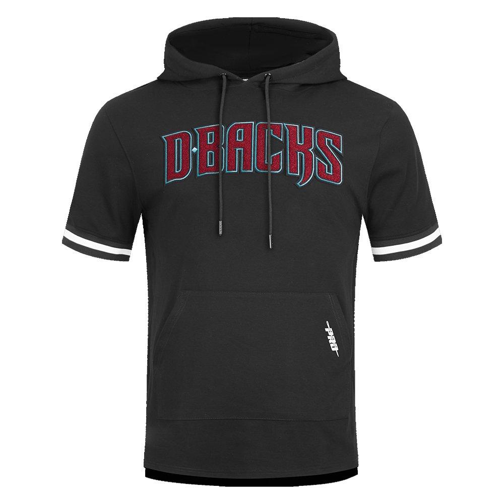 Pro Standard Men's MLB Arizona Diamondbacks Classic Chenille Short Sleeve Pullover Hoodie - BLACK Thumbnail View 1