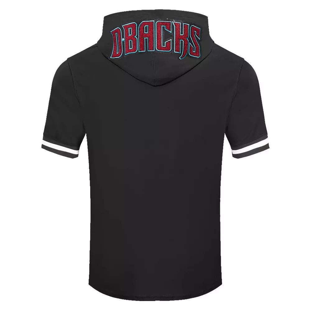 Pro Standard Men's MLB Arizona Diamondbacks Classic Chenille Short Sleeve Pullover Hoodie - BLACK