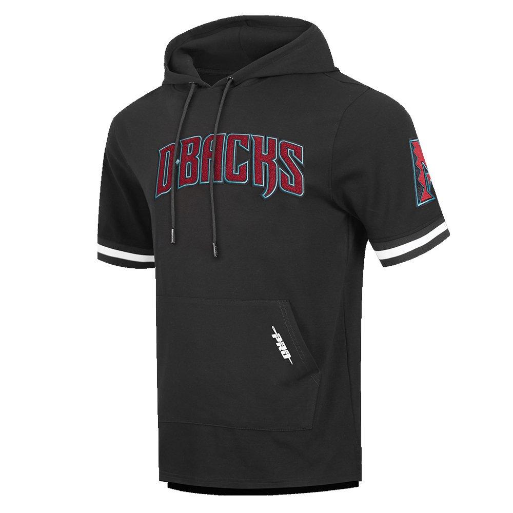 Pro Standard Men's MLB Arizona Diamondbacks Classic Chenille Short Sleeve Pullover Hoodie - BLACK Thumbnail View 3