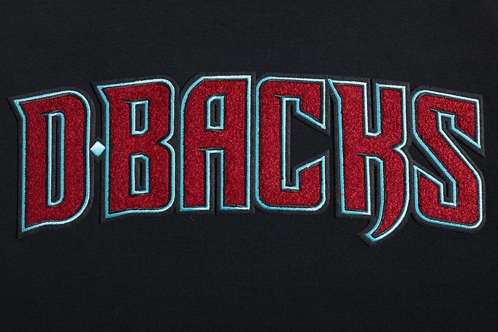 Pro Standard Men's MLB Arizona Diamondbacks Classic Chenille Short Sleeve Pullover Hoodie - BLACK Thumbnail View 5