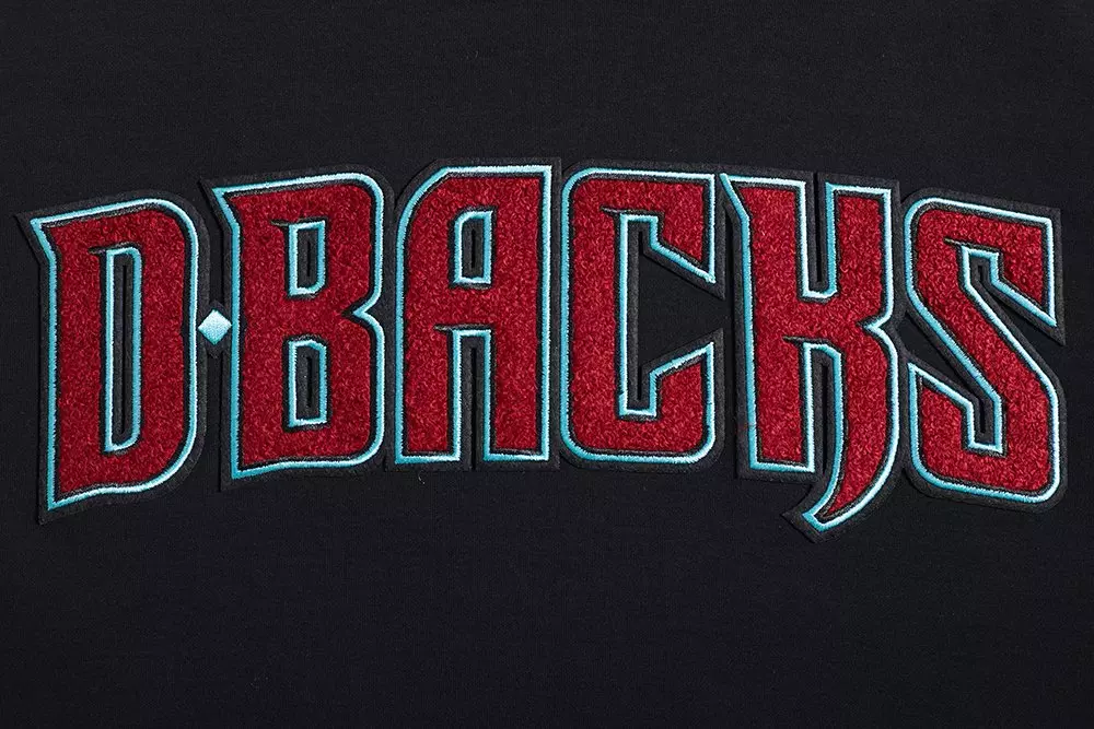 Pro Standard Men's MLB Arizona Diamondbacks Classic Chenille Short Sleeve Pullover Hoodie - BLACK