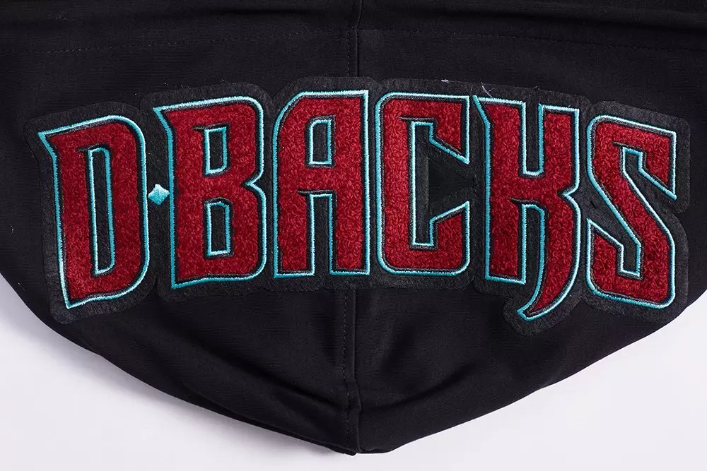 Pro Standard Men's MLB Arizona Diamondbacks Classic Chenille Short Sleeve Pullover Hoodie - BLACK