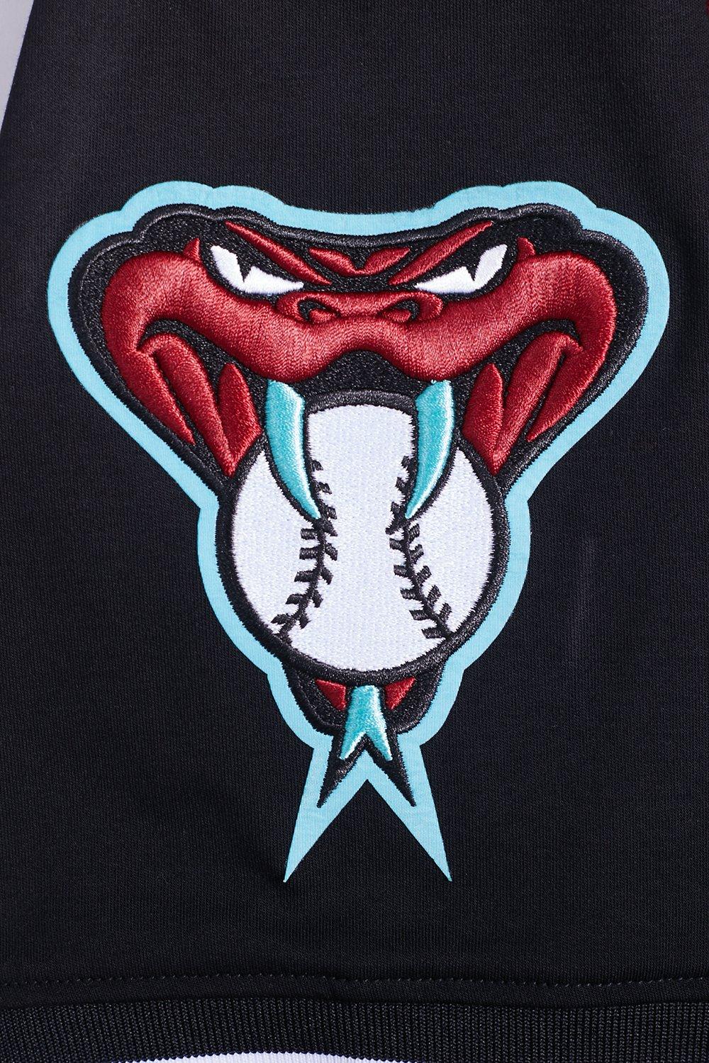 Pro Standard Men's MLB Arizona Diamondbacks Classic Chenille Short Sleeve Pullover Hoodie - BLACK Thumbnail View 7