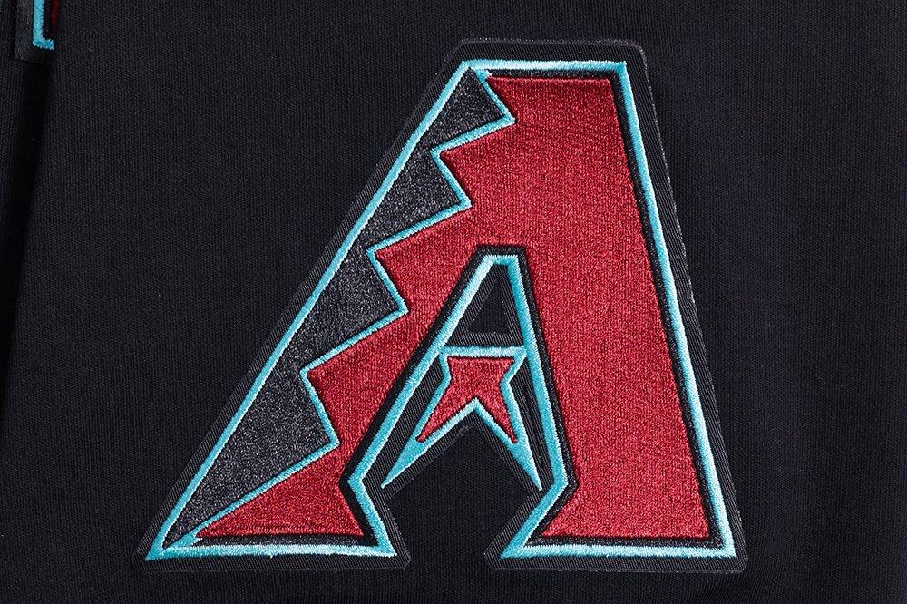 Pro Standard Men's MLB Arizona Diamondbacks Classic Chenille Short Sleeve Pullover Hoodie - BLACK Thumbnail View 8