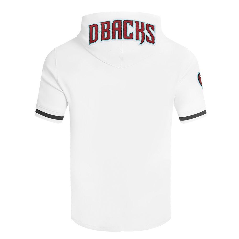 Pro Standard Men's MLB Arizona Diamondbacks Classic Chenille Short Sleeve Pullover Hoodie - WHITE/BLACK Thumbnail View 2