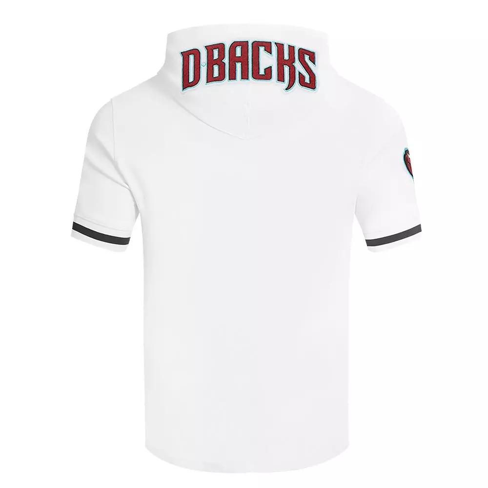 Pro Standard Men's MLB Arizona Diamondbacks Classic Chenille Short Sleeve Pullover Hoodie - WHITE/BLACK