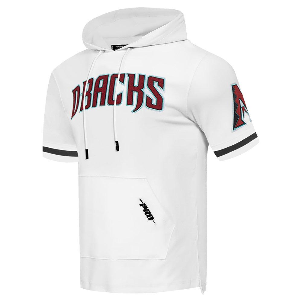 Pro Standard Men's MLB Arizona Diamondbacks Classic Chenille Short Sleeve Pullover Hoodie - WHITE/BLACK Thumbnail View 3