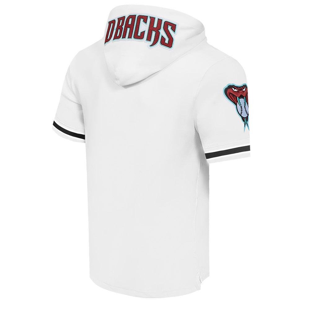 Pro Standard Men's MLB Arizona Diamondbacks Classic Chenille Short Sleeve Pullover Hoodie - WHITE/BLACK Thumbnail View 4
