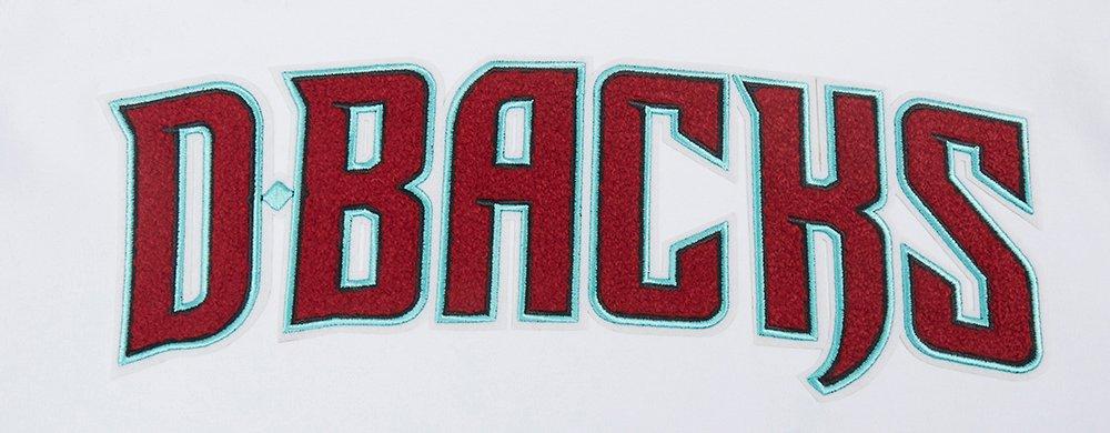 Pro Standard Men's MLB Arizona Diamondbacks Classic Chenille Short Sleeve Pullover Hoodie - WHITE/BLACK Thumbnail View 5