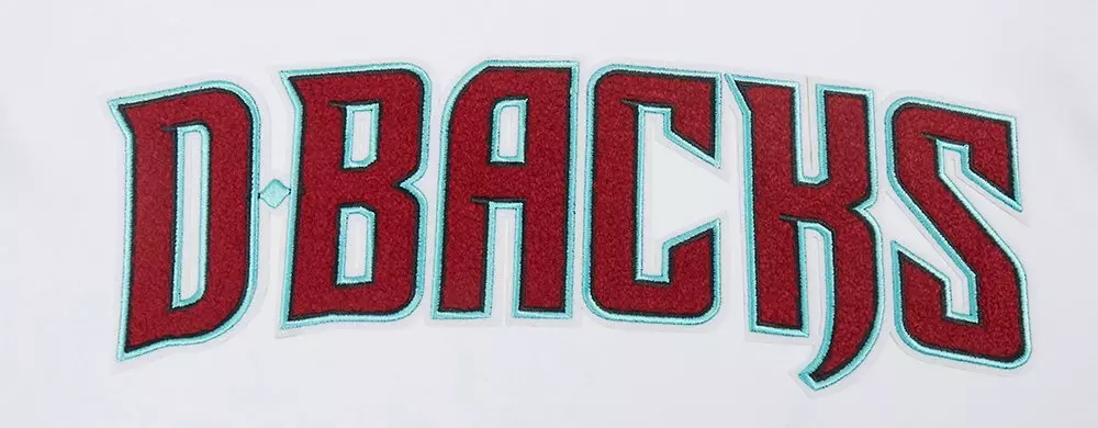 Pro Standard Men's MLB Arizona Diamondbacks Classic Chenille Short Sleeve Pullover Hoodie - WHITE/BLACK