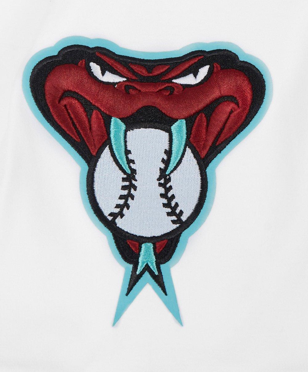 Pro Standard Men's MLB Arizona Diamondbacks Classic Chenille Short Sleeve Pullover Hoodie - WHITE/BLACK Thumbnail View 7