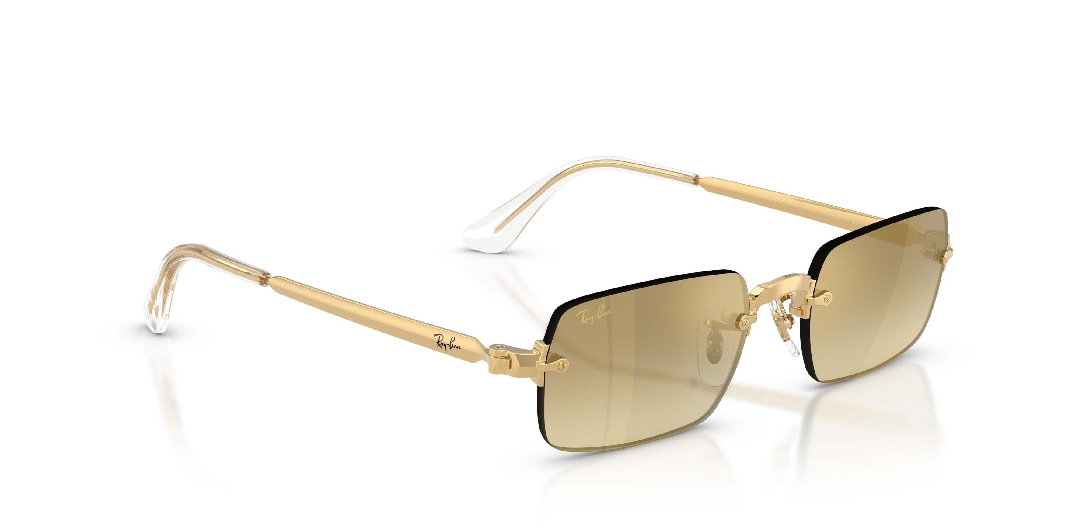 Ray-Ban RB3928 Brown Mirror Gold Gradient Sunglasses &ndash; Polished Arista Gold - GOLD Thumbnail View 3