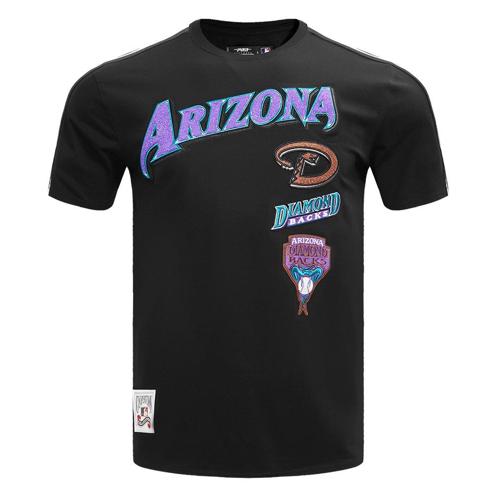 Pro Standard Men's MLB Arizona Diamondbacks Retro Classic Striped Top - BLACK Thumbnail View 1