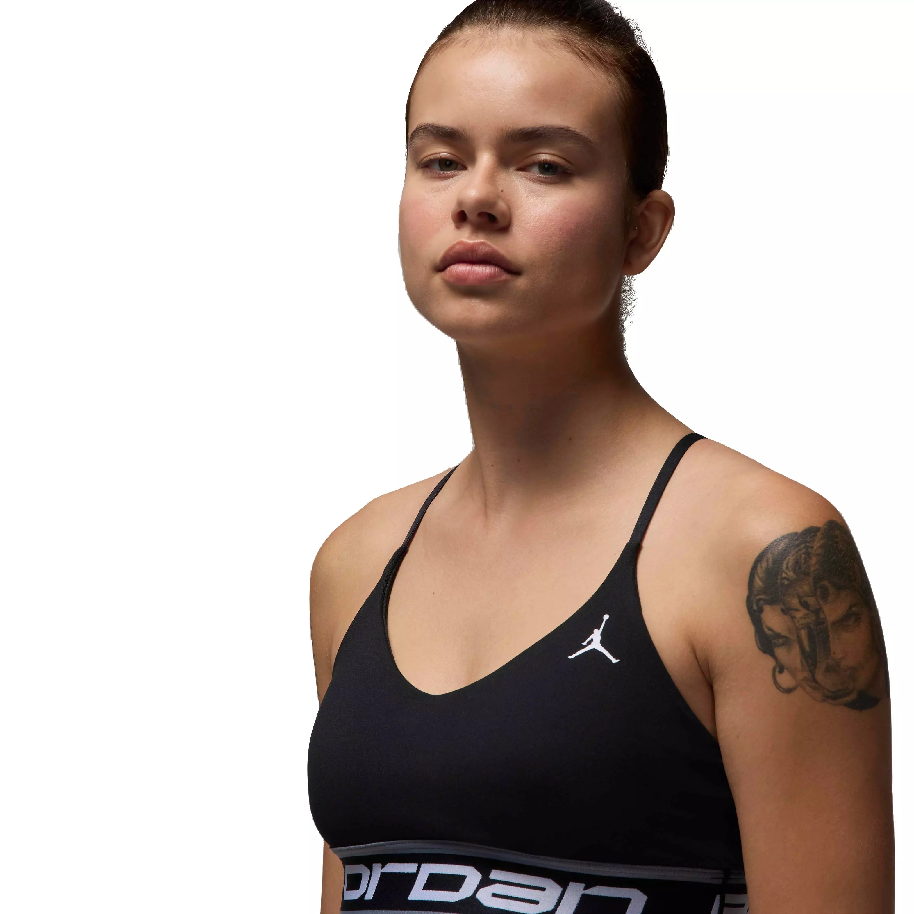 Jordan Women's Sport Indy Logo Light Support Bra - BLACK