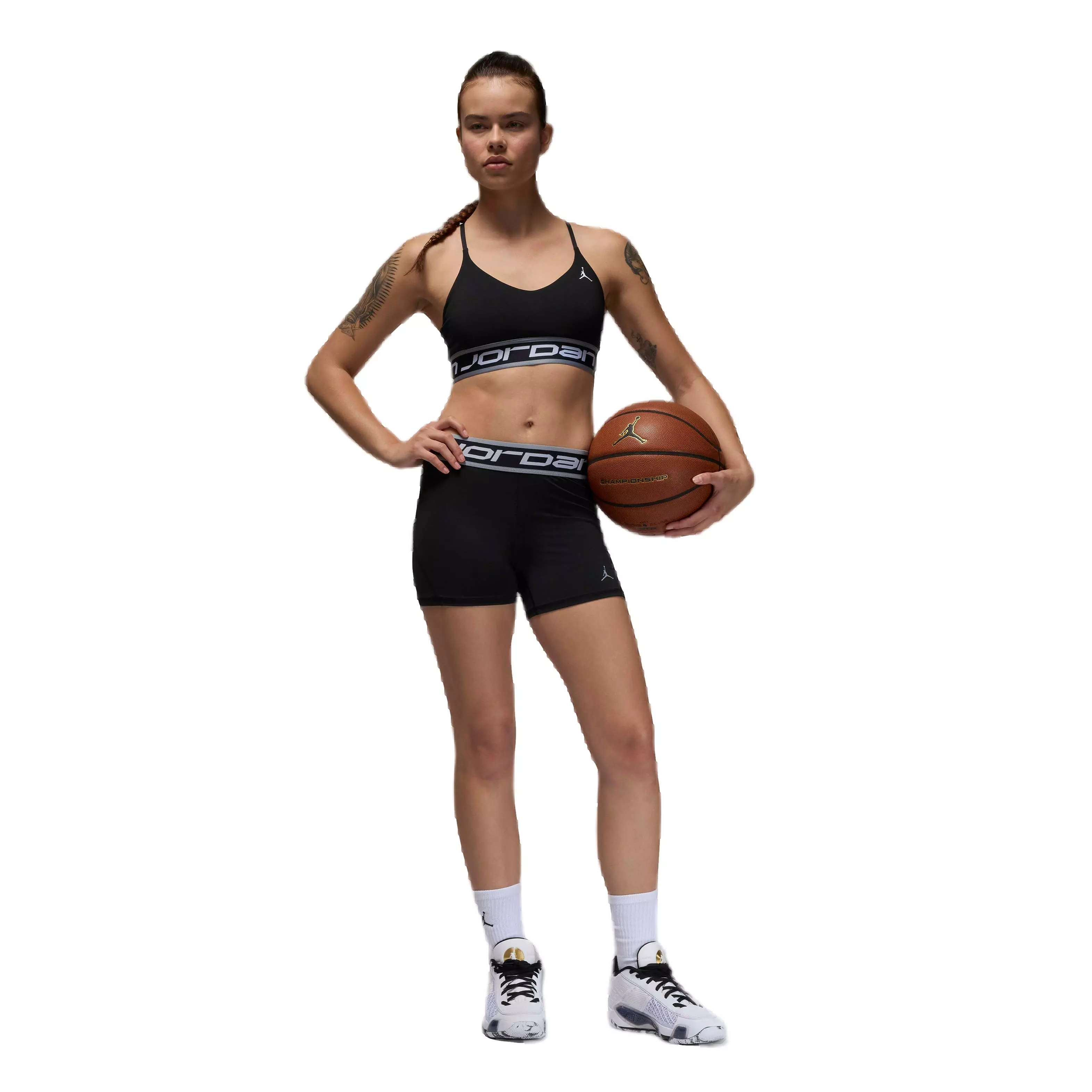 Jordan Women's Sport Indy Logo Light Support Bra - BLACK
