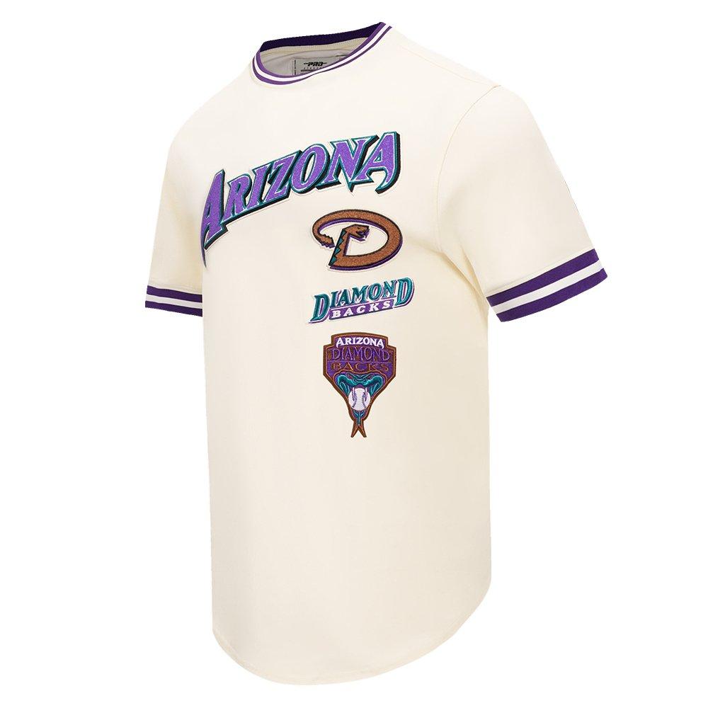 Pro Standard Men's MLB Arizona Diamondbacks Retro Classic Top - Eggshell/Purple - EGGSHELL/PURPLE Thumbnail View 3