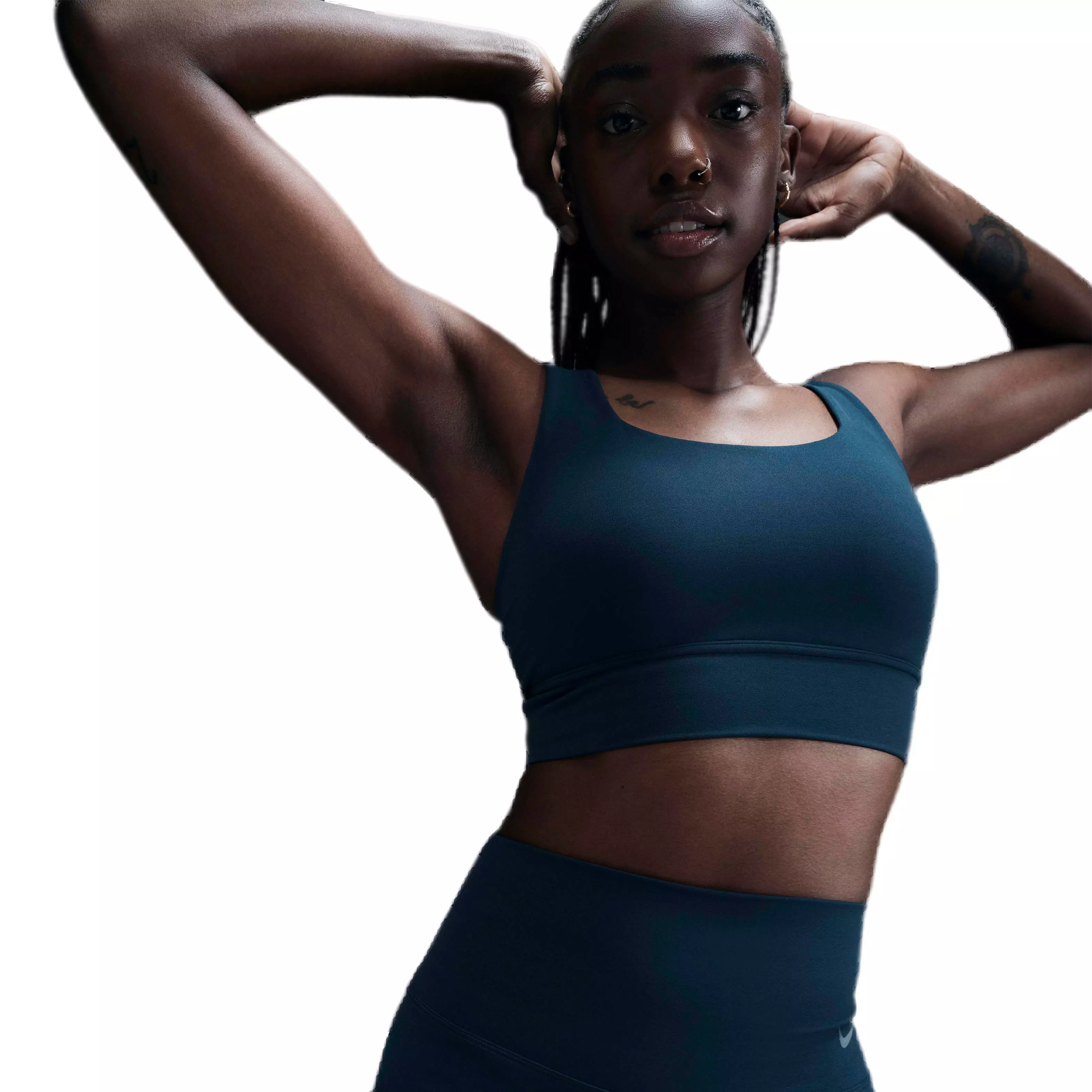 Nike Women's Zenvy Medium-Support Padded Longline Sports Bra - NAVY