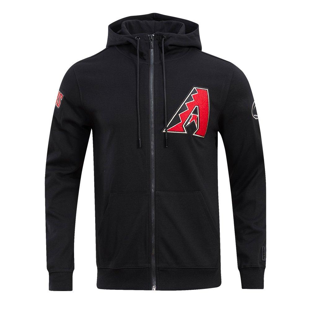 Pro Standard Men's MLB Arizona Diamondbacks Classic Chenille Full Zip Hooded Jacket - BLACK Thumbnail View 1