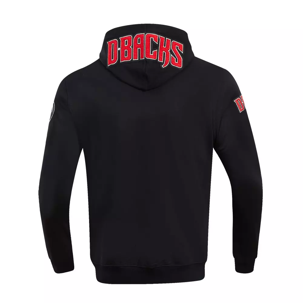Pro Standard Men's MLB Arizona Diamondbacks Classic Chenille Full Zip Hooded Jacket - BLACK