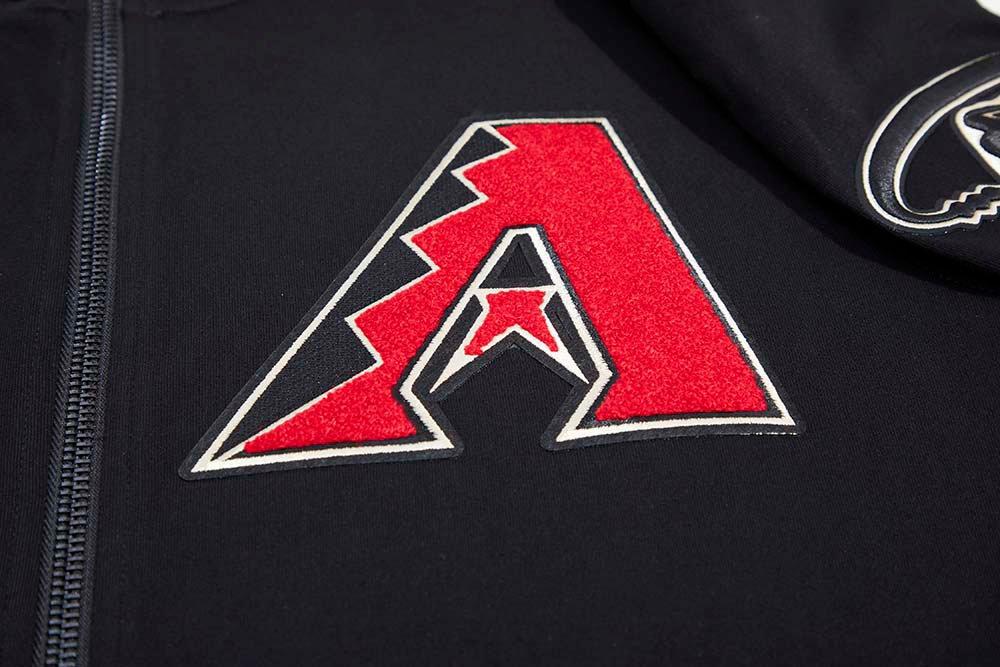 Pro Standard Men's MLB Arizona Diamondbacks Classic Chenille Full Zip Hooded Jacket - BLACK Thumbnail View 6