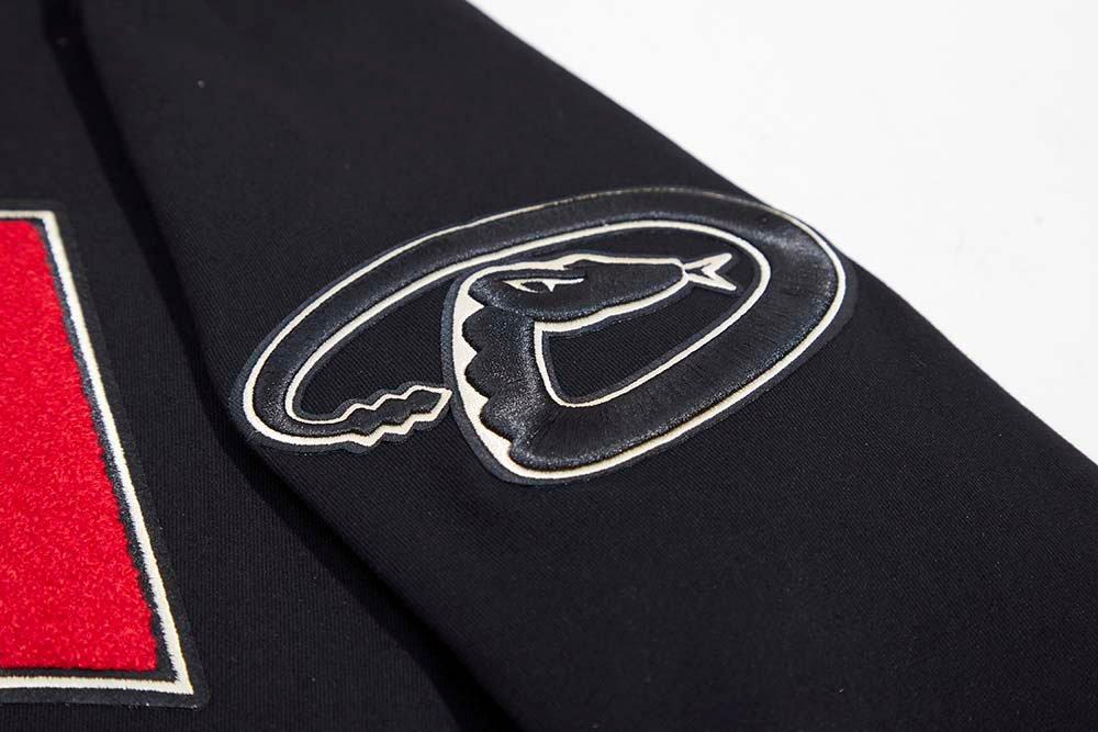 Pro Standard Men's MLB Arizona Diamondbacks Classic Chenille Full Zip Hooded Jacket - BLACK Thumbnail View 7