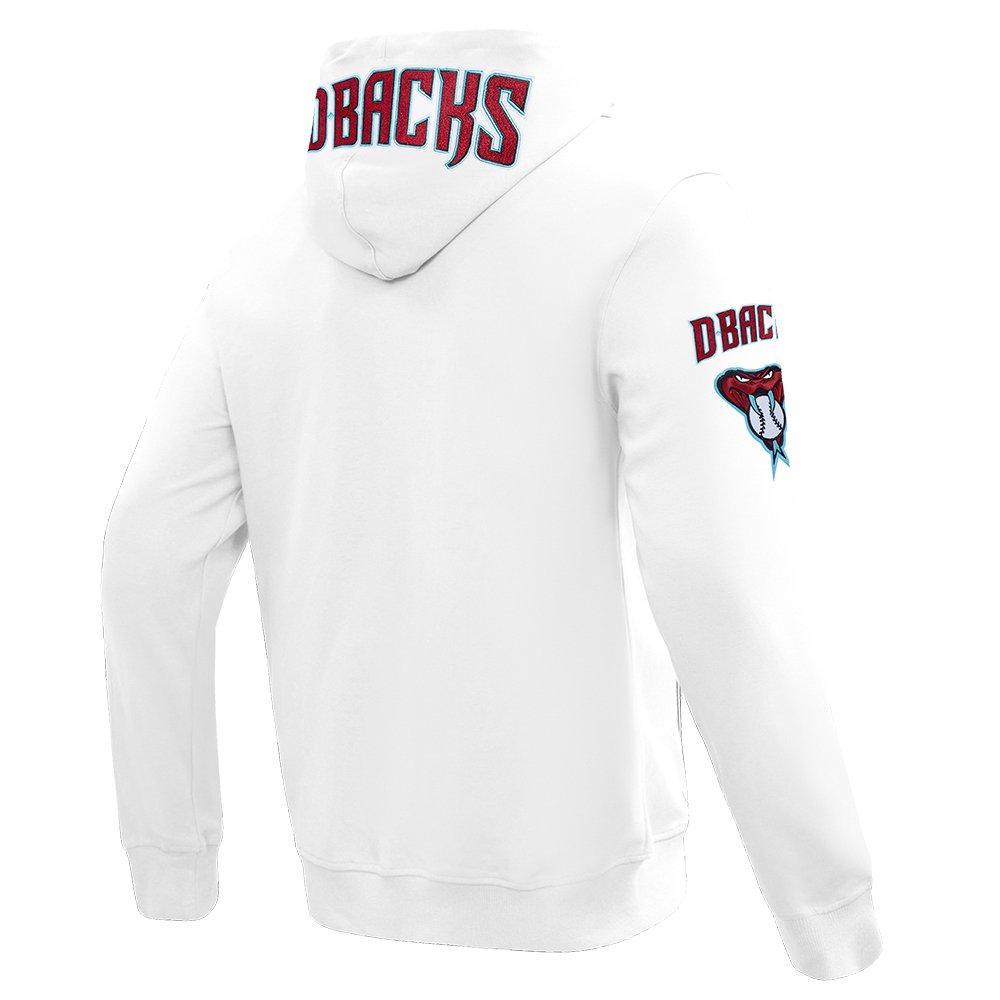 Pro Standard Men's MLB Arizona Diamondbacks Classic Chenille Full Zip Hooded Jacket - WHITE Thumbnail View 4