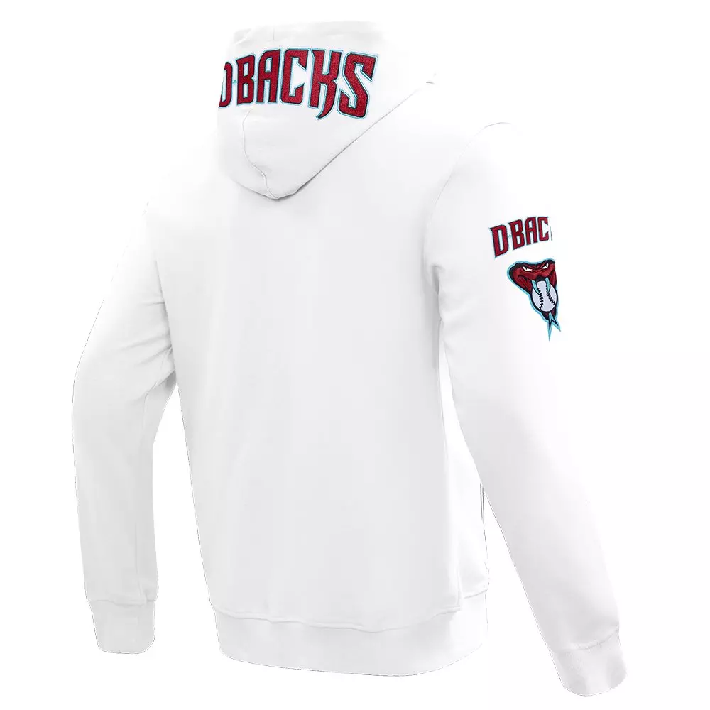 Pro Standard Men's MLB Arizona Diamondbacks Classic Chenille Full Zip Hooded Jacket - WHITE