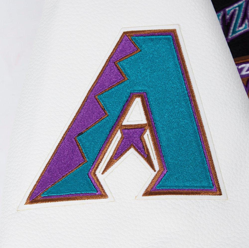 Pro Standard Men's MLB Arizona Diamondbacks Retro Classic Rip Wool Varsity Jacket - BLACK/WHITE Thumbnail View 10
