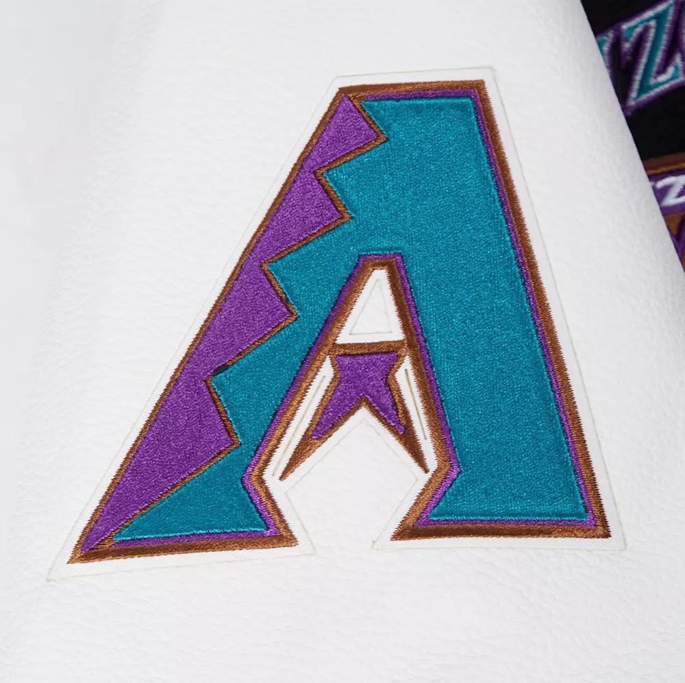Pro Standard Men's MLB Arizona Diamondbacks Retro Classic Rip Wool Varsity Jacket - BLACK/WHITE