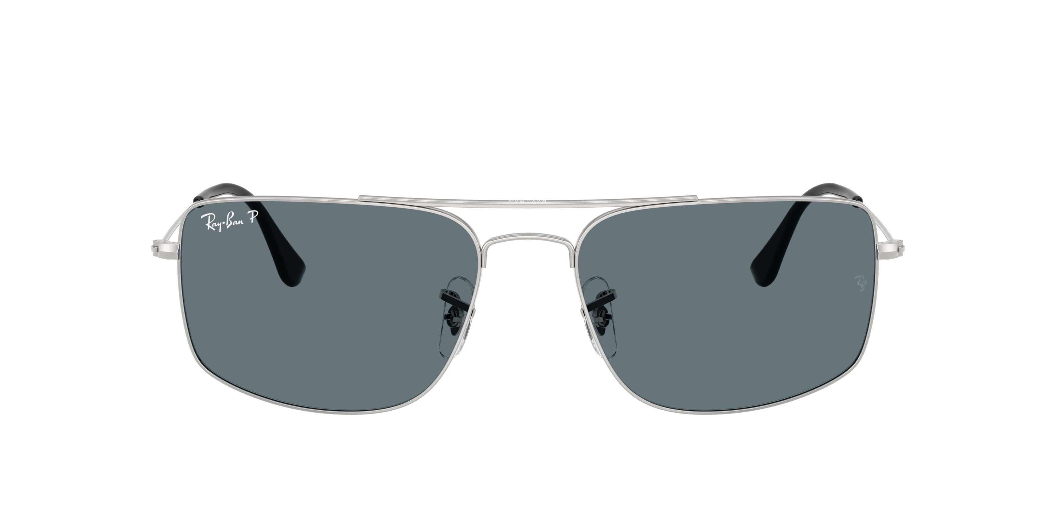 Ray-Ban Explorer III Dark Blue Polar Sunglasses &ndash; Polished Silver - SILVER/BLUE Thumbnail View 2