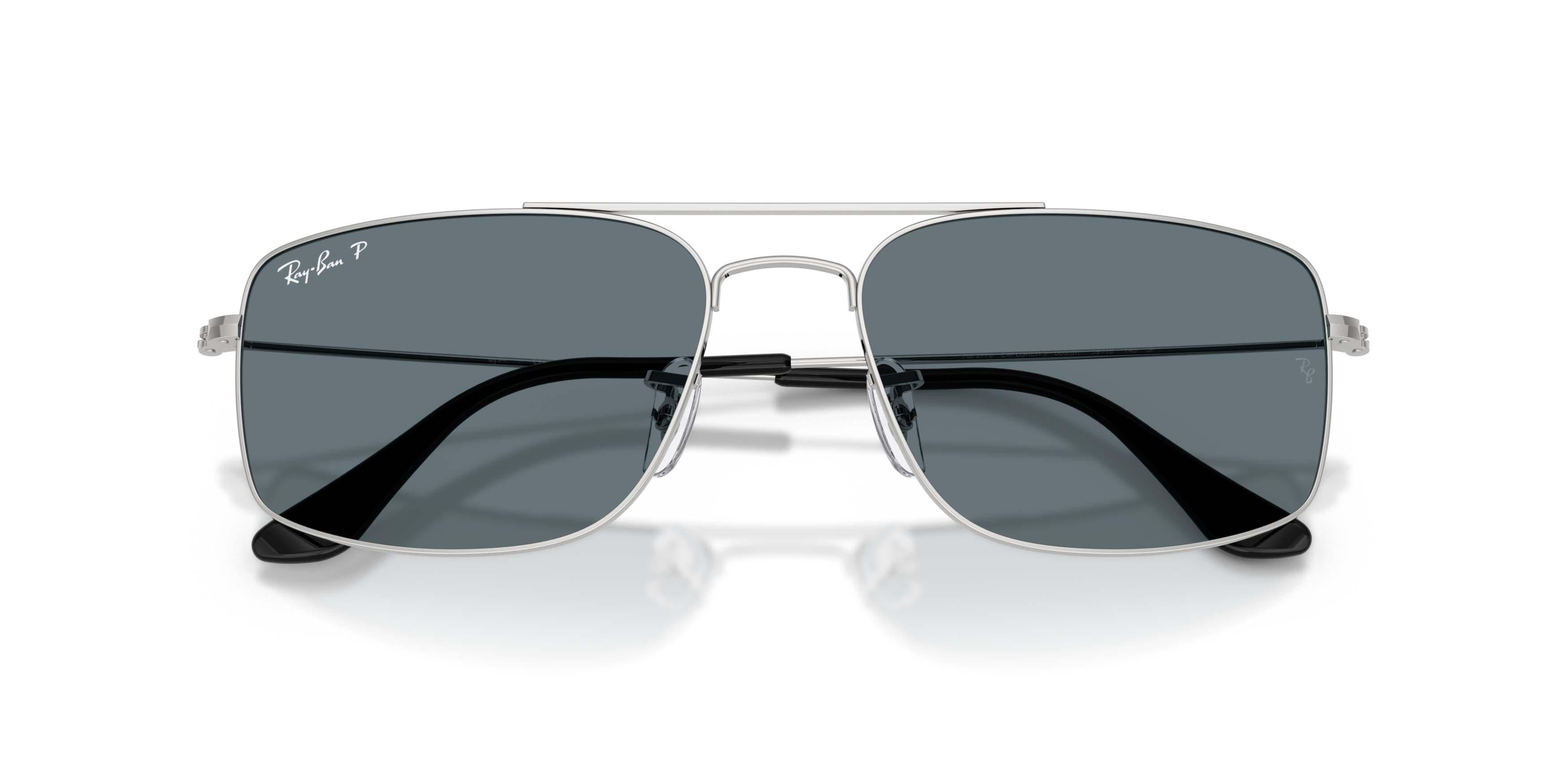 Ray-Ban Explorer III Dark Blue Polar Sunglasses &ndash; Polished Silver - SILVER/BLUE Thumbnail View 5