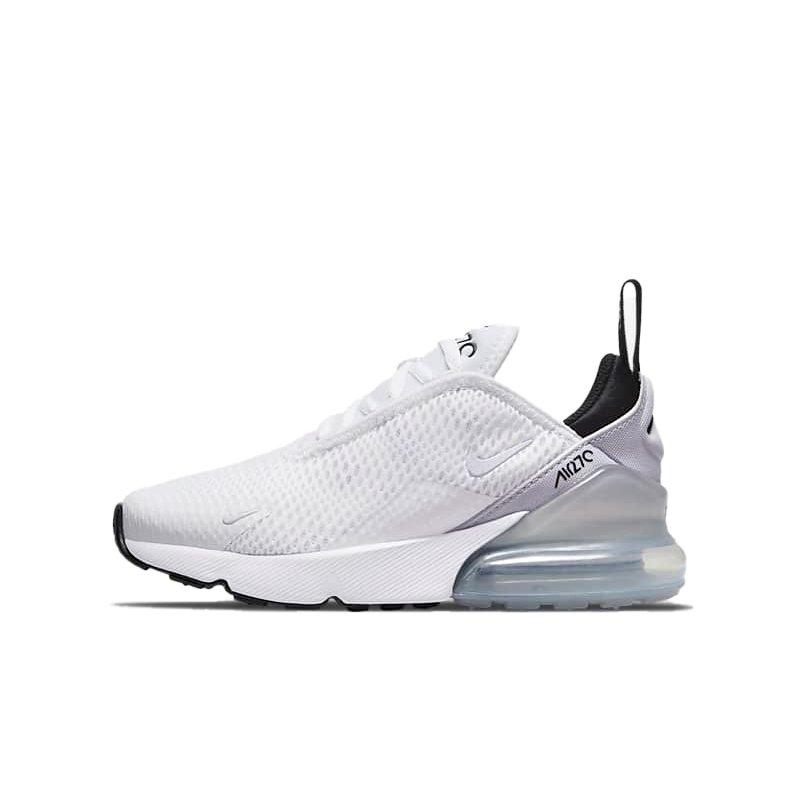 Nike Air Max 270 "White/Pure Violet/Metallic Silver" Preschool Boys' Shoe - WHITE Thumbnail View 2