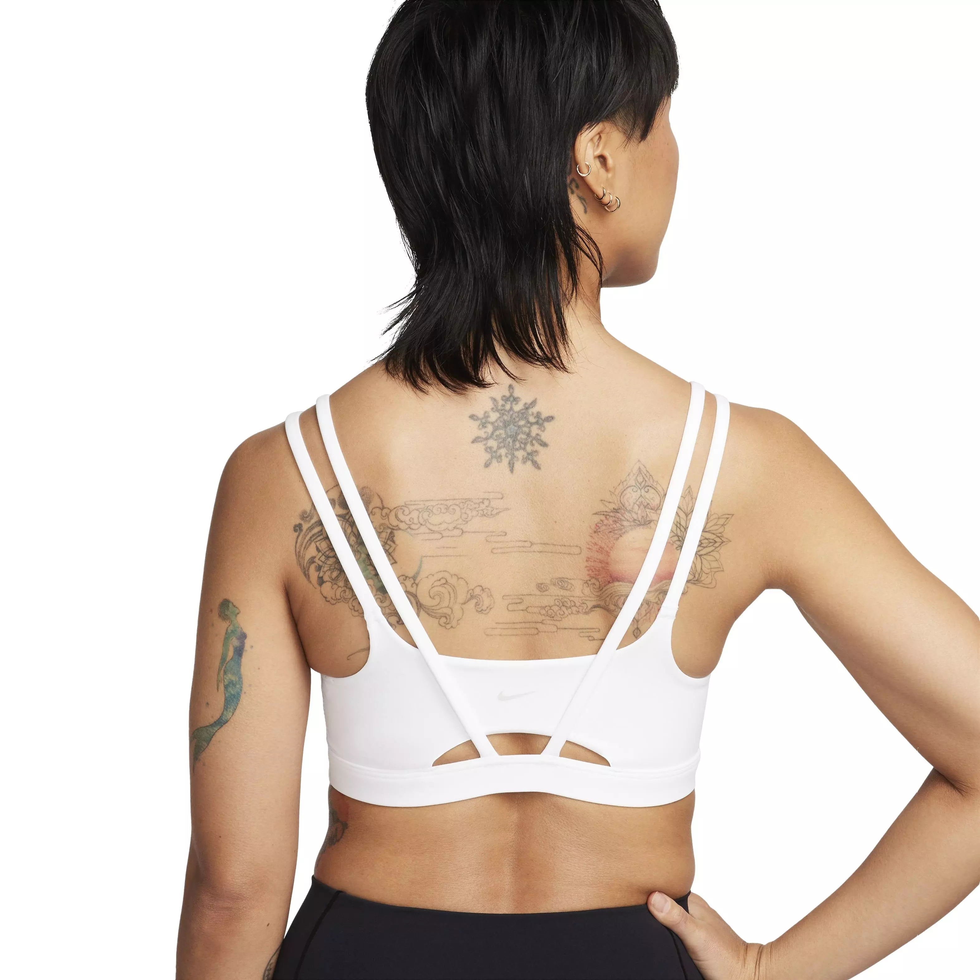 Nike Women's Zenvy Strappy Light-Support Padded Sports Bra - WHITE