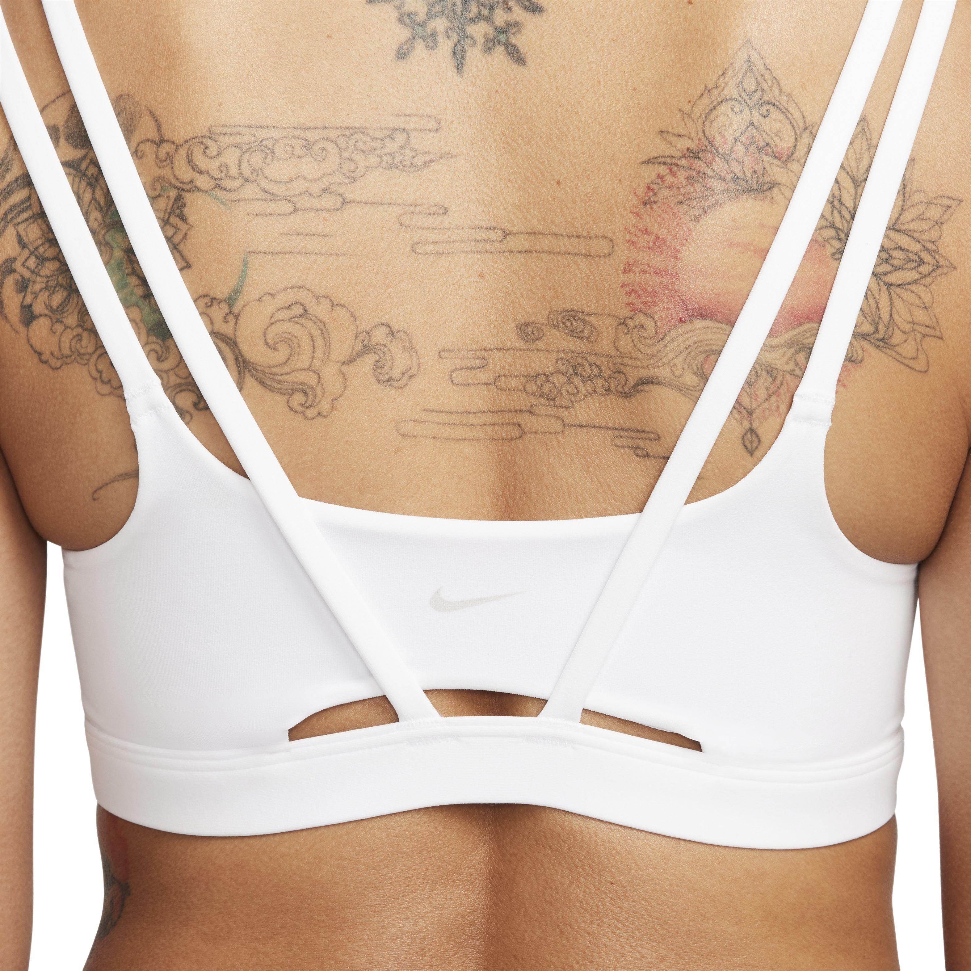 Nike Women's Zenvy Strappy Light-Support Padded Sports Bra - WHITE Thumbnail View 4