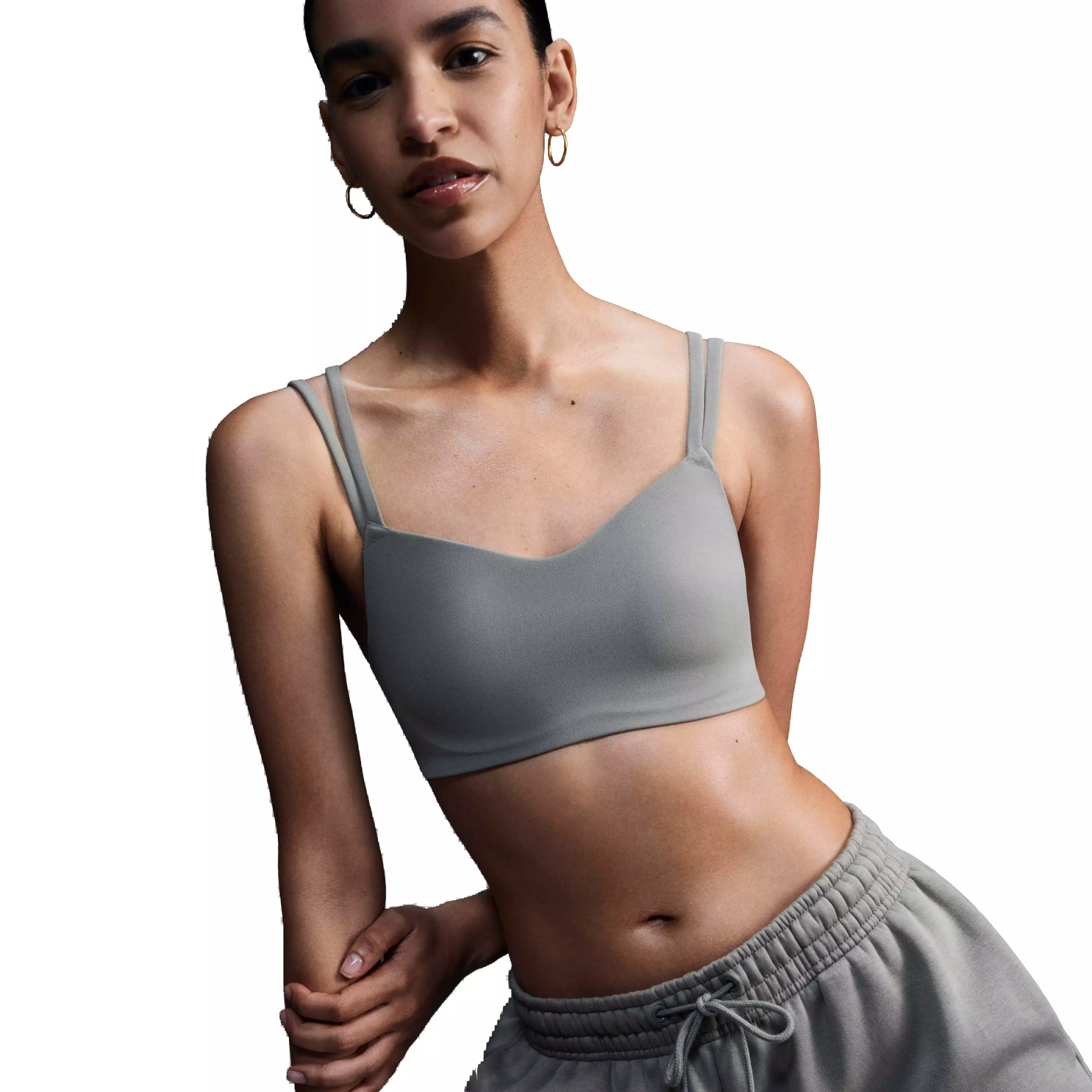 Nike Women's Zenvy Strappy Light-Support Padded Sports Bra - LT ARMY GREEN