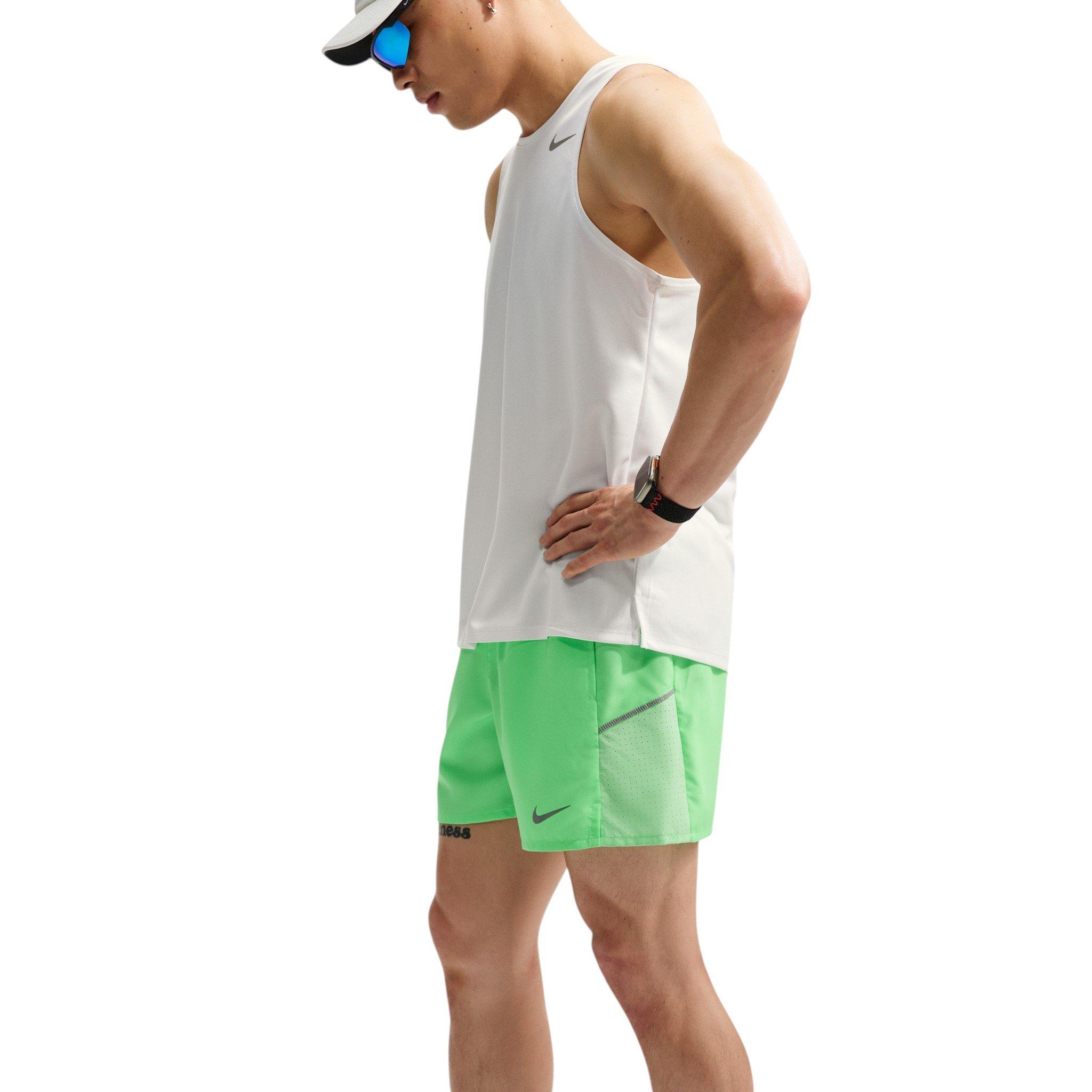 Nike Men's Miler Dri-FIT 5" Brief-Lined Running Shorts - Green - GREEN