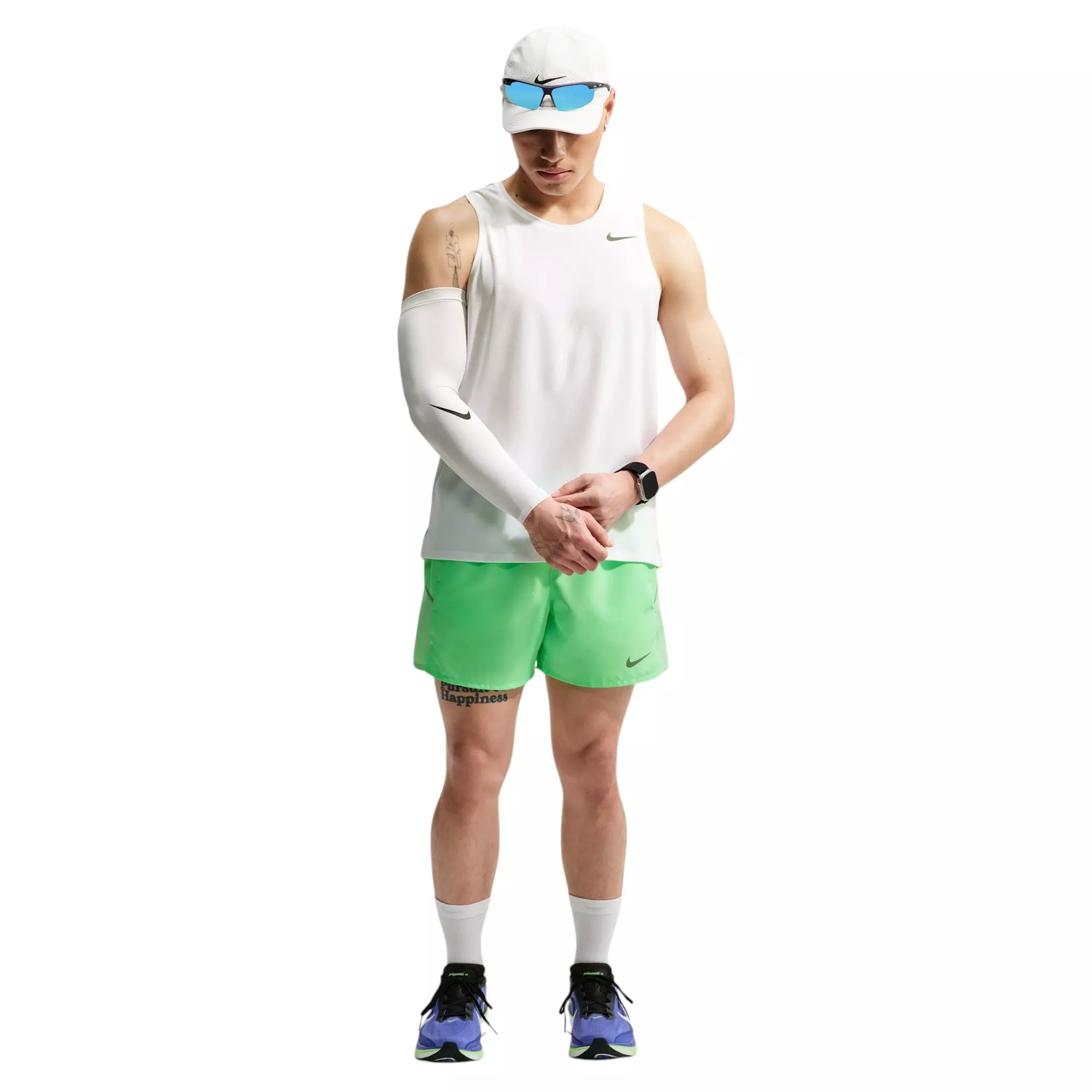 Nike Men's Miler Dri-FIT 5" Brief-Lined Running Shorts - Green - GREEN