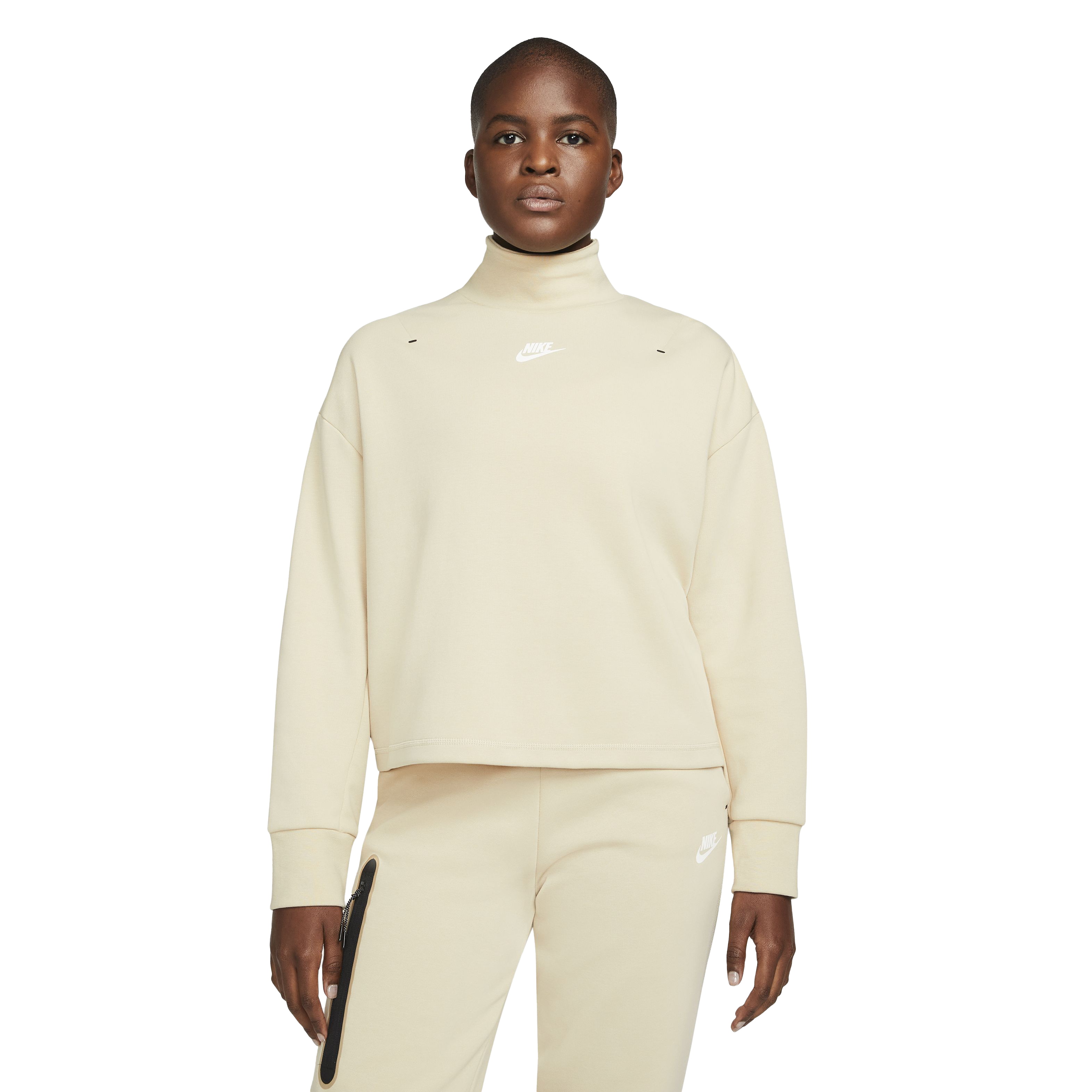 Nike Women s Sportswear Tech Fleece Turtleneck Ivory Hibbett