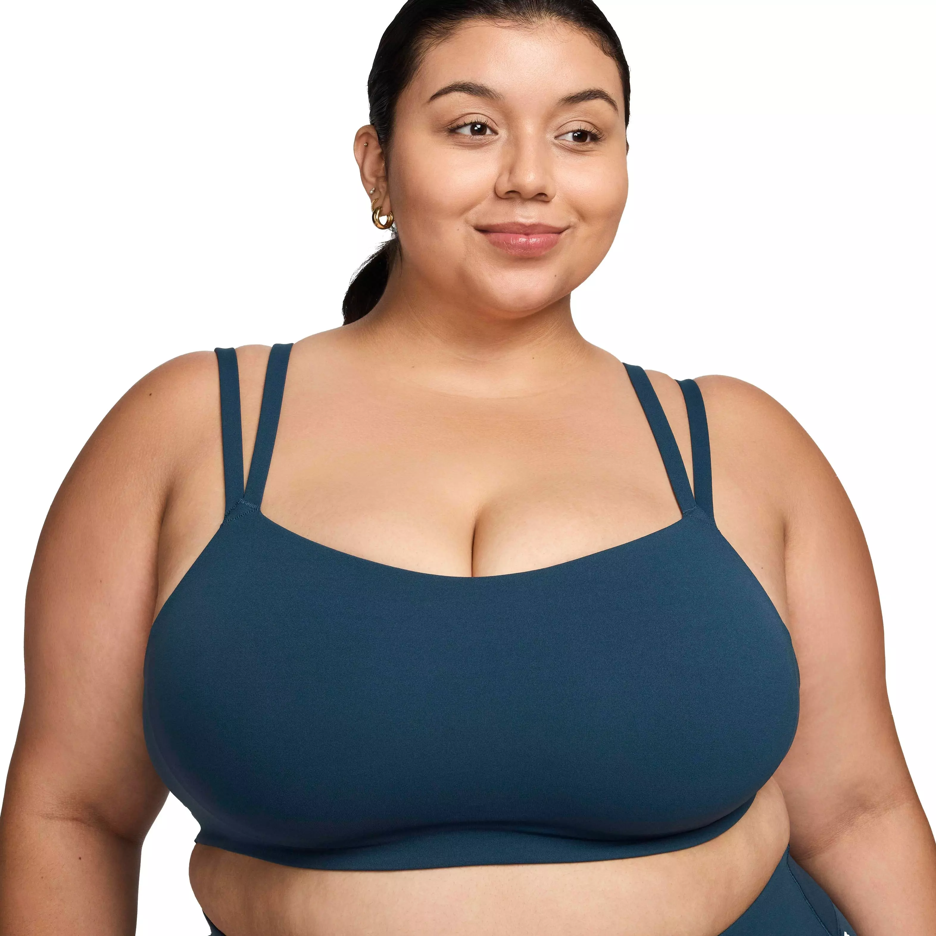 Nike Women's Zenvy Strappy Padded Light-Support Sports Bra -Navy - NAVY