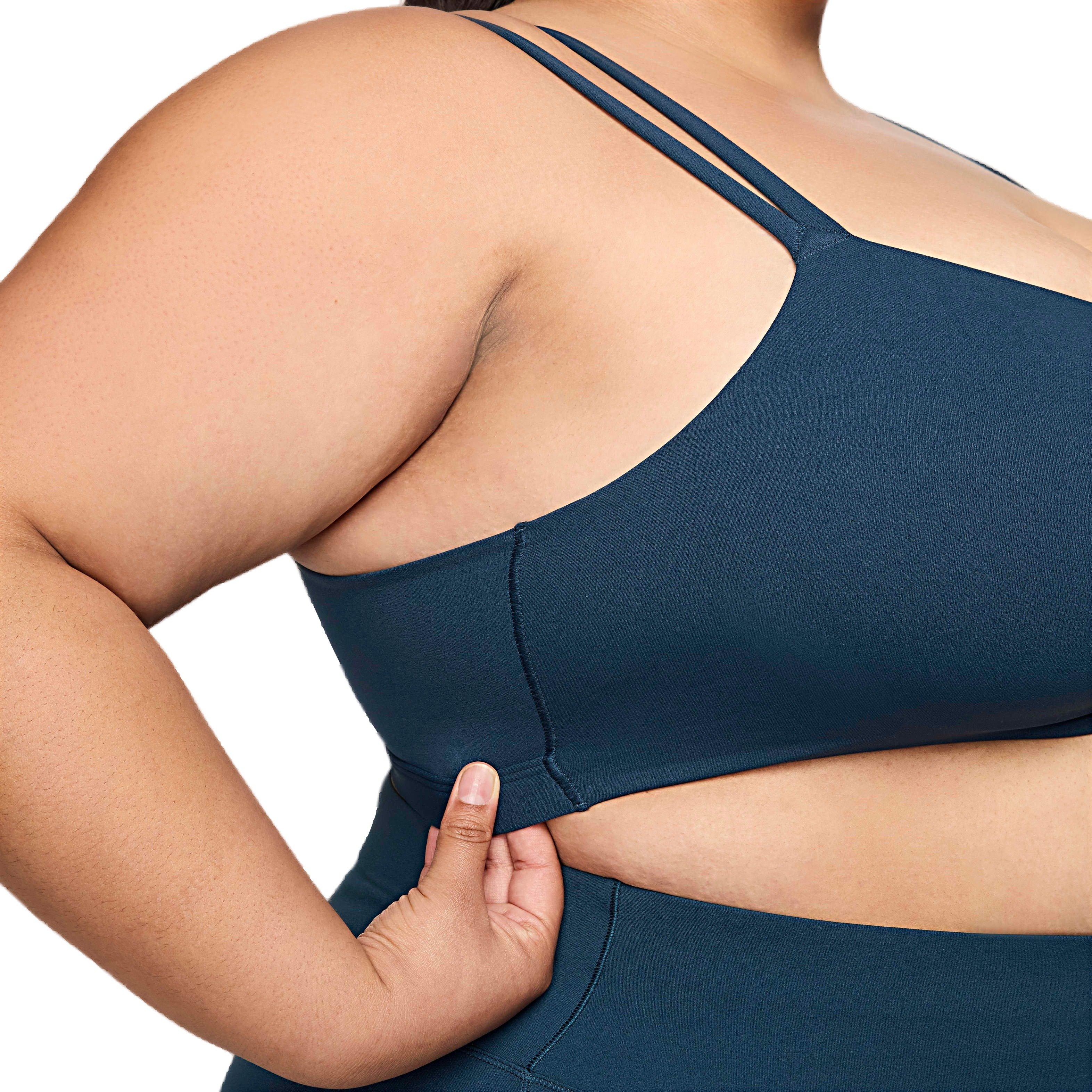 Nike Women's Zenvy Strappy Padded Light-Support Sports Bra -Navy - NAVY Thumbnail View 5