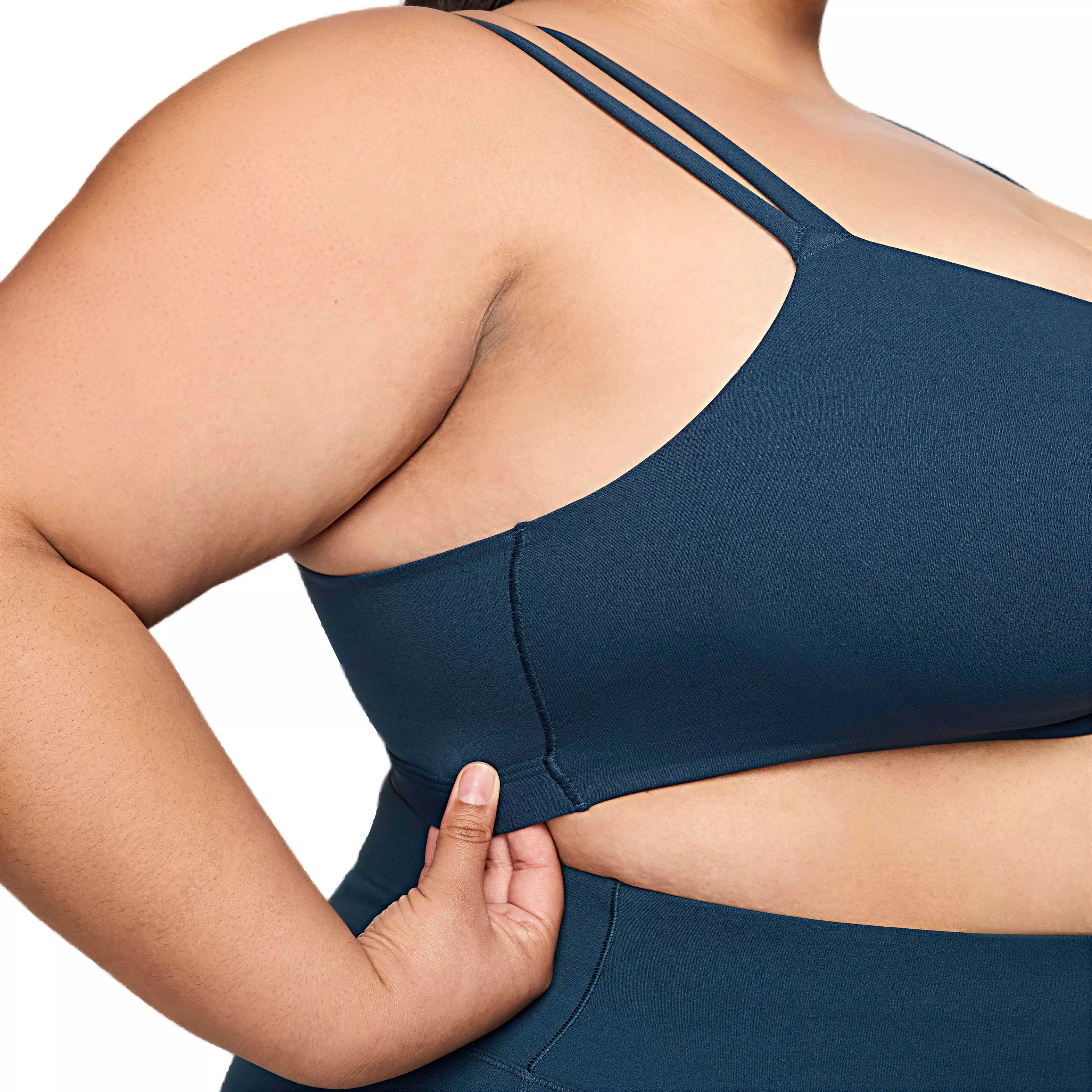 Nike Women's Zenvy Strappy Padded Light-Support Sports Bra -Navy - NAVY