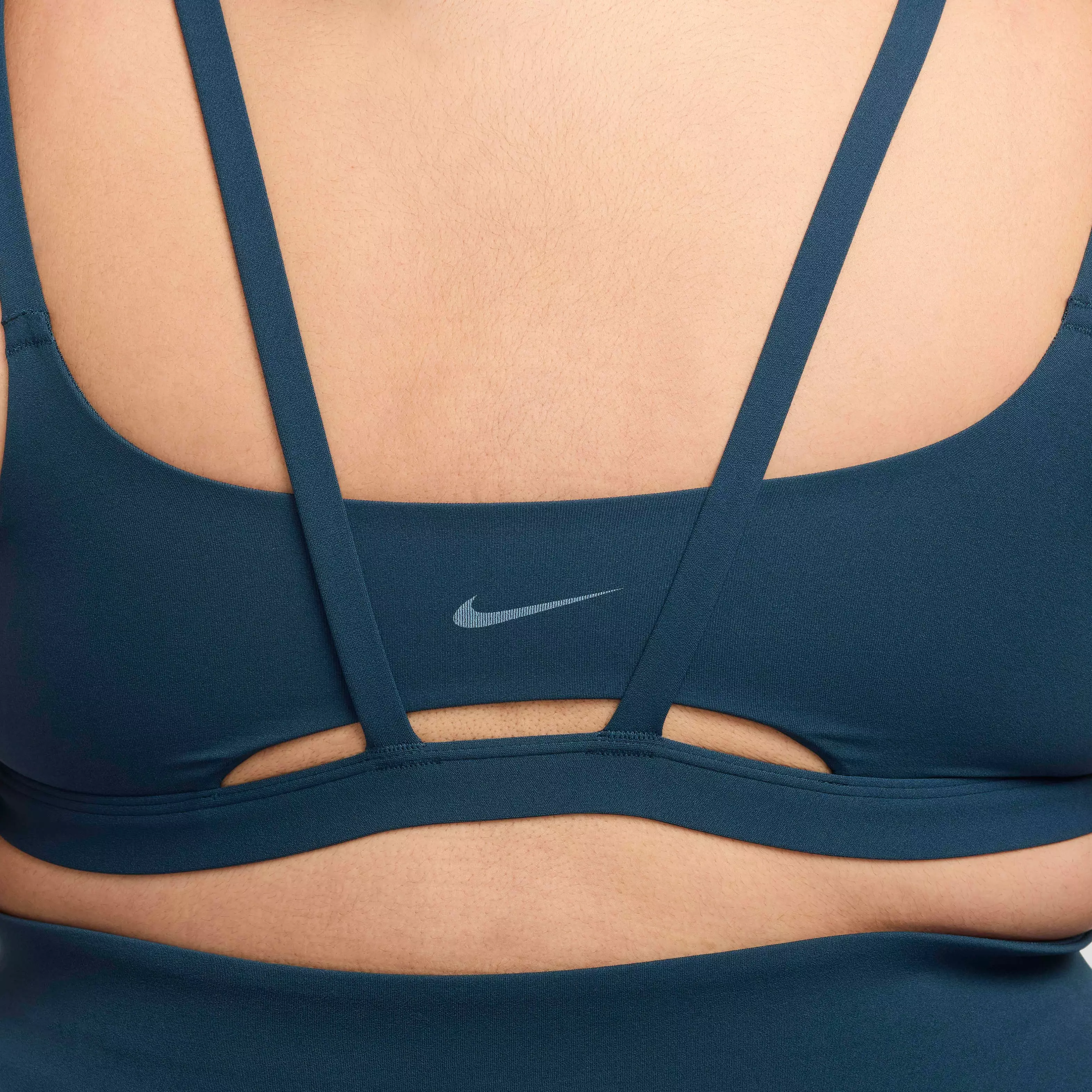 Nike Women's Zenvy Strappy Padded Light-Support Sports Bra -Navy - NAVY