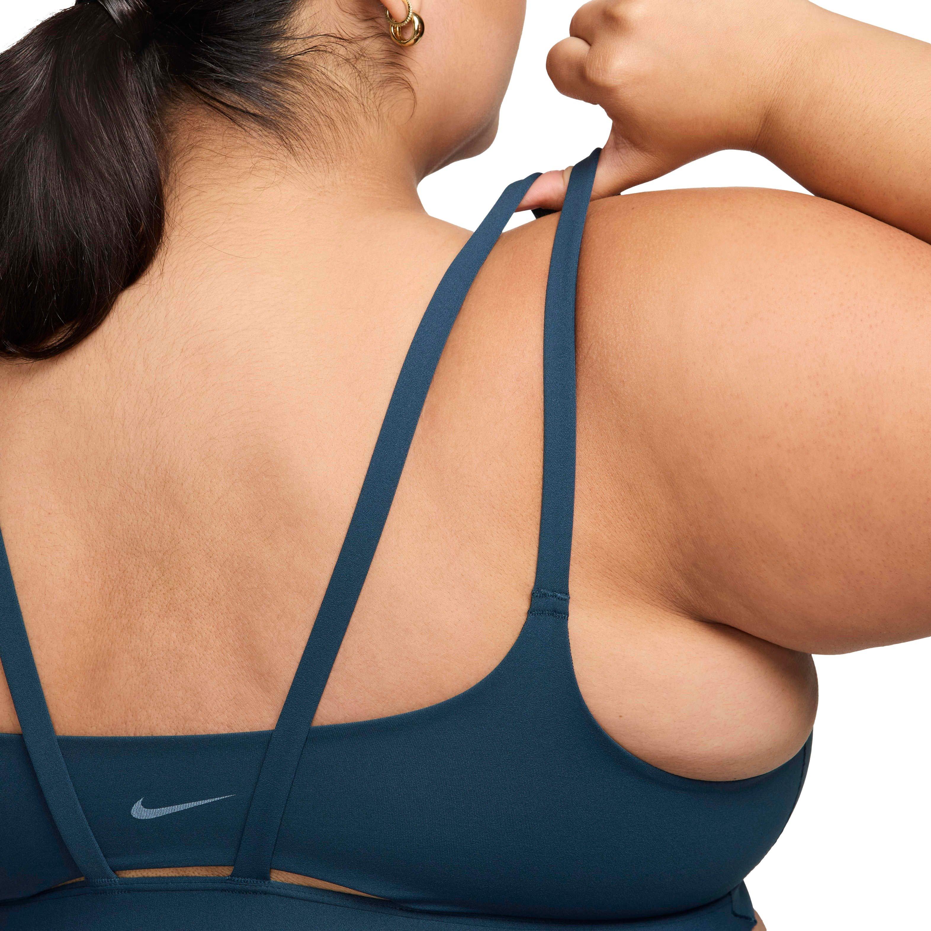 Nike Women's Zenvy Strappy Padded Light-Support Sports Bra -Navy - NAVY Thumbnail View 7