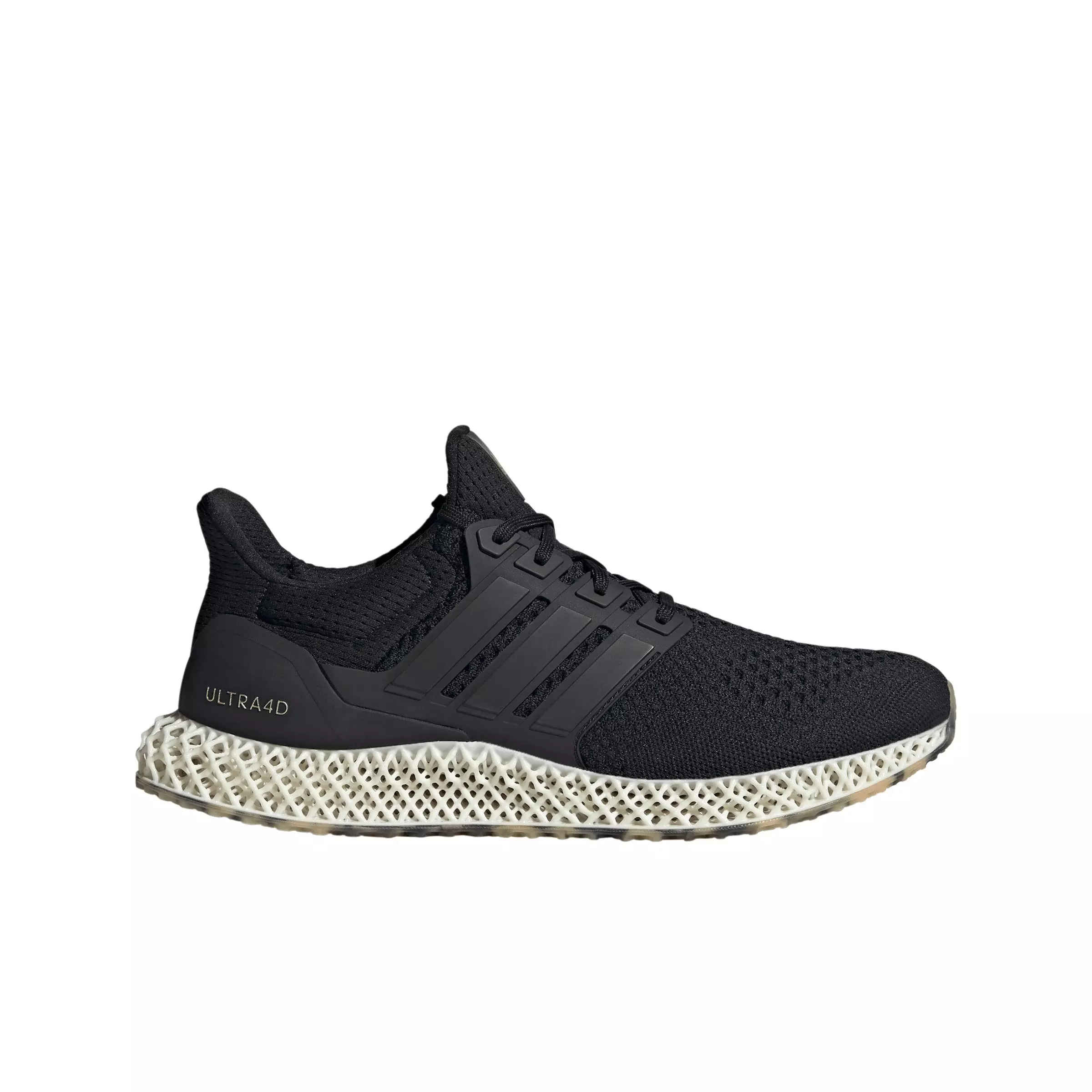 adidas Ultra 4D "Core Black/Core Black/Gold Metallic" Unisex Running Shoe - BLACK/BLACK/GOLD