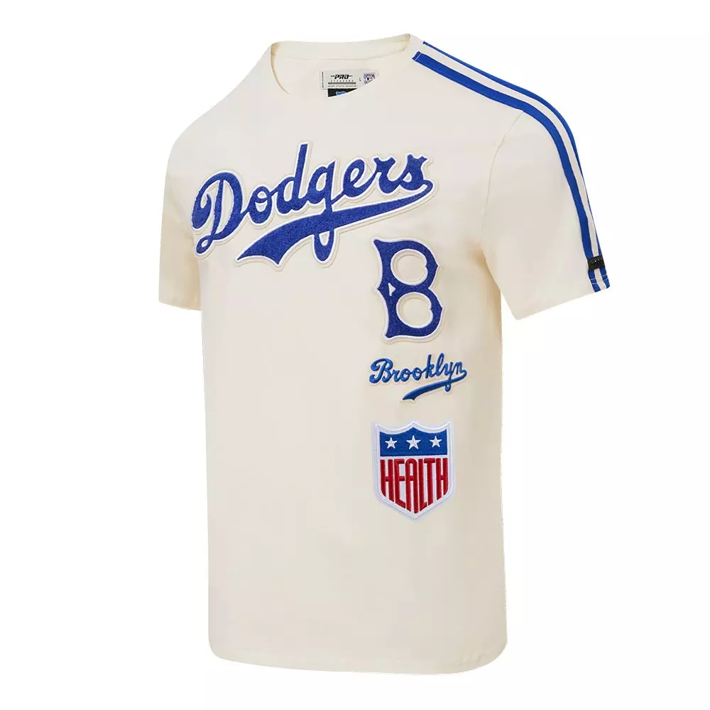Pro Standard Men's MLB Brooklyn Dodgers Retro Classic Striped Top - CREAM/ROYAL