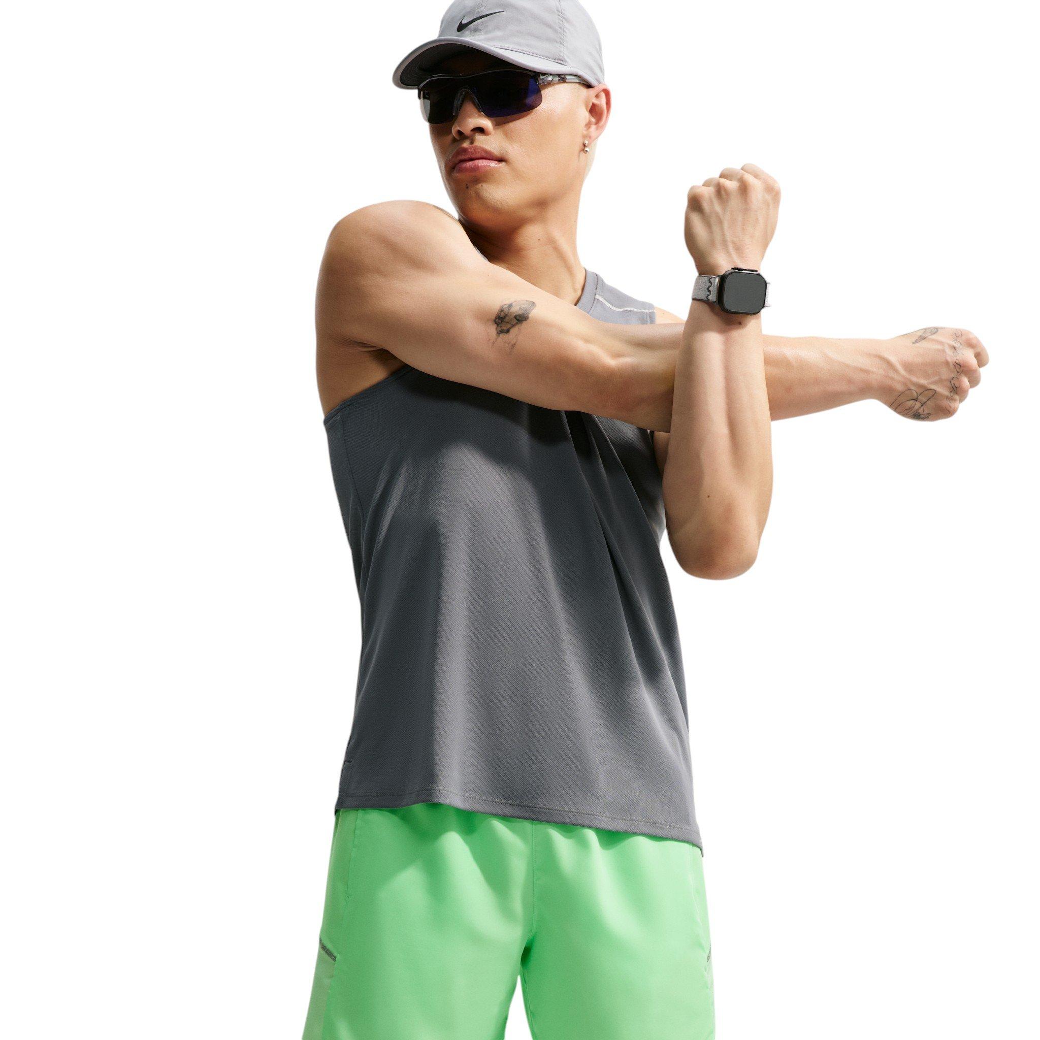 Nike Men's Miler Dri-FIT 7" Brief-Lined Running Shorts - Green - GREEN