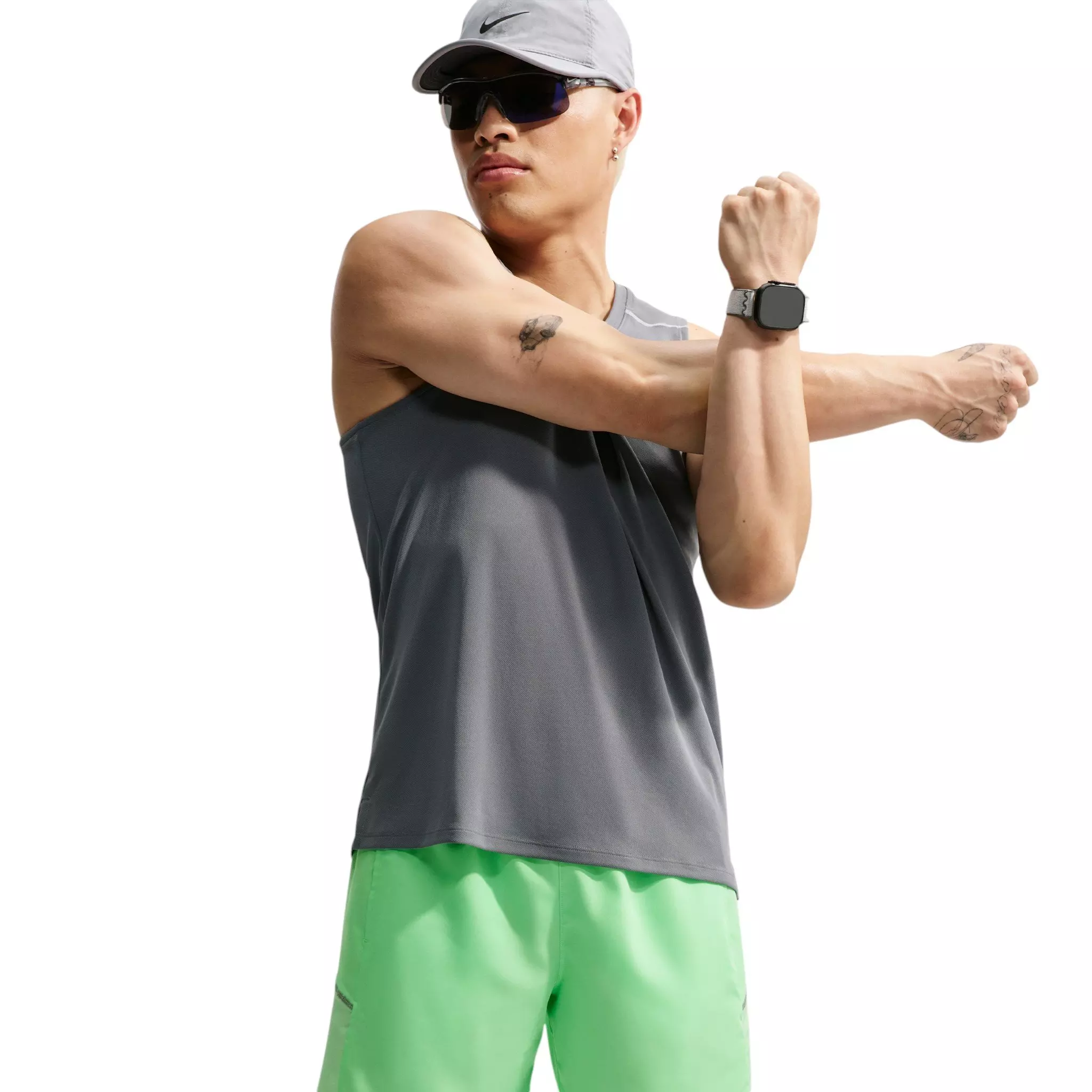 Nike Men's Miler Dri-FIT 7" Brief-Lined Running Shorts - Green - GREEN